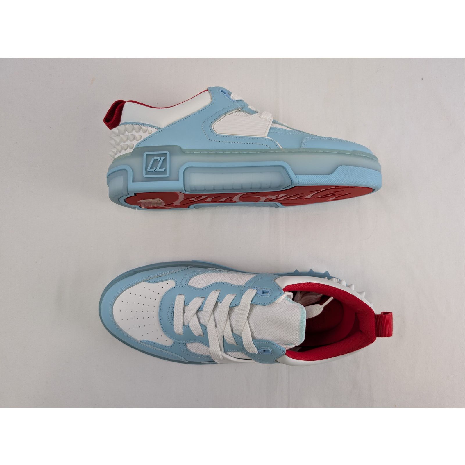 Christian Louboutin o1rshd1 Astroloubi low-top sneaker in light blue and white Size US 8 / EU 41 - 1 Thumbnail