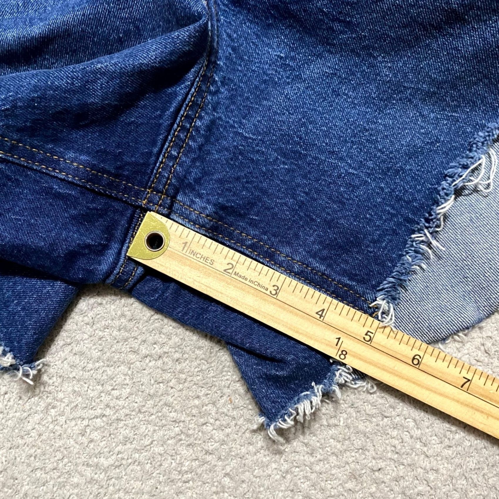 Abercrombie & Fitch Abercrombie & Fitch Womens Plus Jean Shorts Blue Denim High Rise Cut-Off 5-Pocket Logo Button Stretch Casual Summer 24 Mens? Size 42" / US 20 - 5 Thumbnail