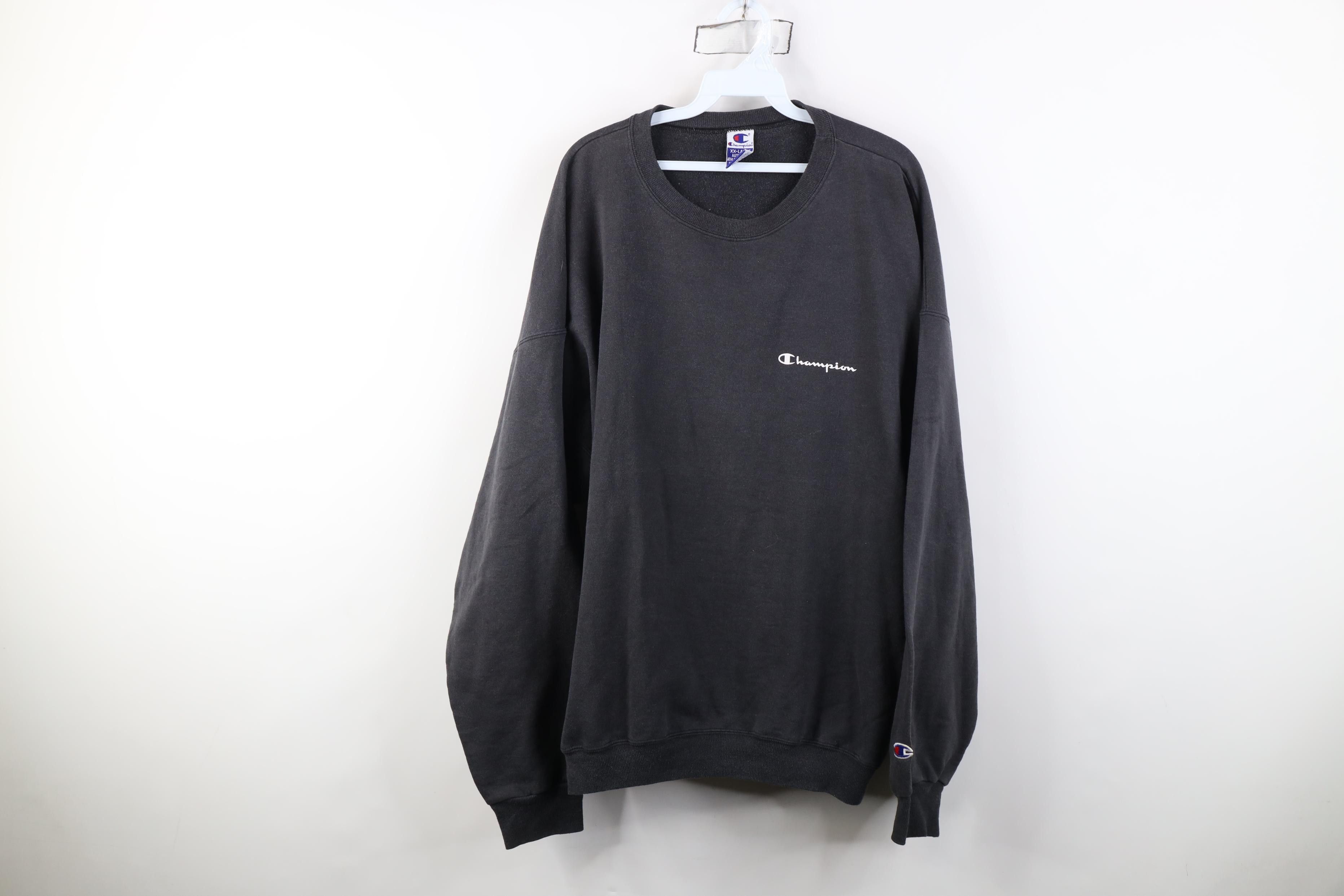 Champion Vintage 90s Champion Spell Out Crewneck Sweatshirt Black Size US XXL / EU 58 / 5 - 1 Thumbnail