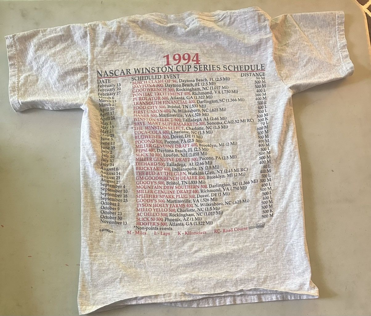 Nutmeg Dale Earnhardt 1994 winston cup schedule release shirt Size US M / EU 48-50 / 2 - 5 Thumbnail
