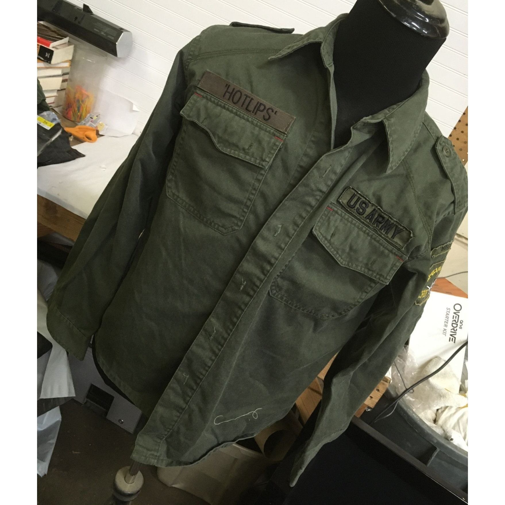 Other Mens Size Small Regular Hotlips Olive Green US Army Collared Size US S / EU 44-46 / 1 - 2 Thumbnail