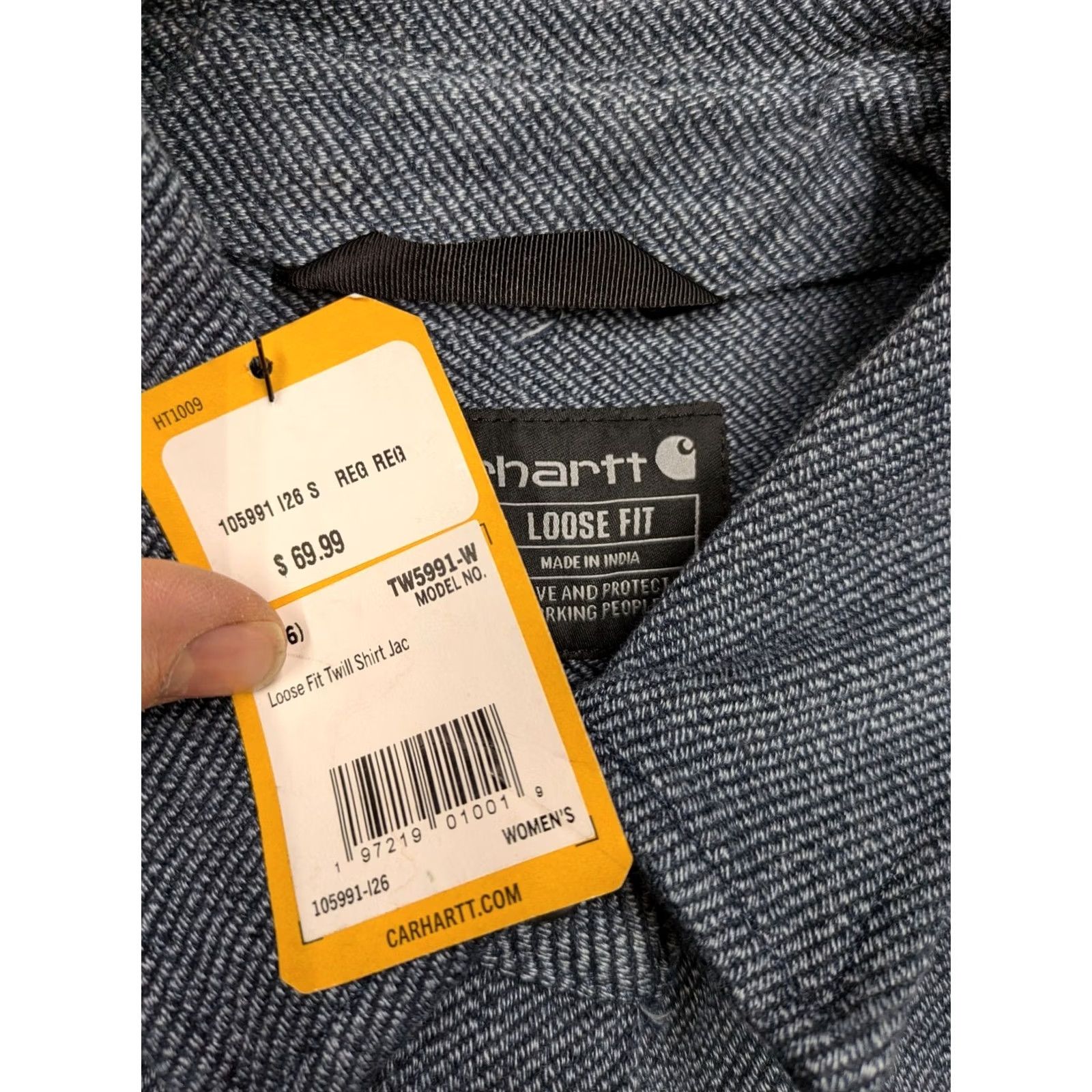 Carhartt Carhartt Women Blue Shirt Jacket Shacket Medium LOOSE Fit Side Pocket Casual Workwear Cotton NWT Size M / US 6-8 / IT 42-44 - 4 Thumbnail