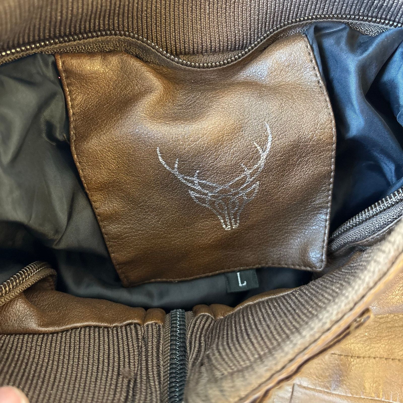 Vintage vintage brown leather jacket Size US L / EU 52-54 / 3 - 5 Thumbnail