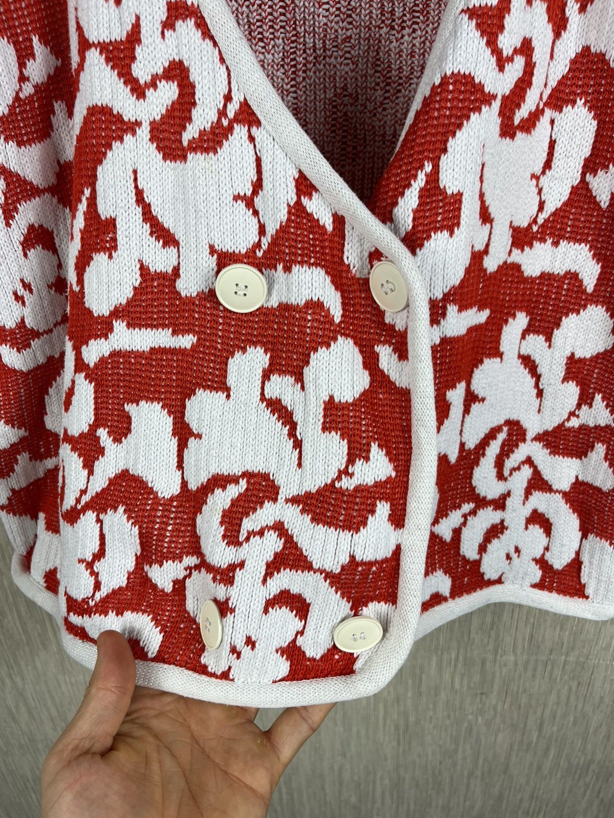 Givenchy Vintage Givenchy knitwear double-breasted floral cardigan Size M / US 6-8 / IT 42-44 - 12 Thumbnail