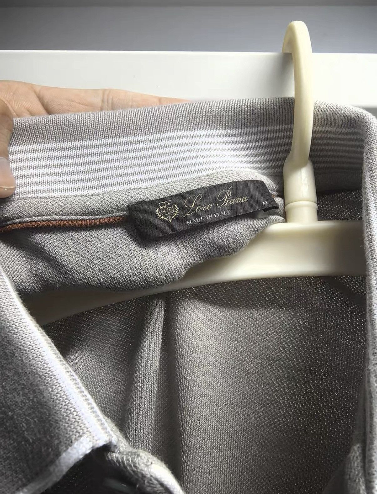 Loro Piana Loro Piana Gray-Blue Striped Polo Shirt Size US M / EU 48-50 / 2 - 3 Thumbnail