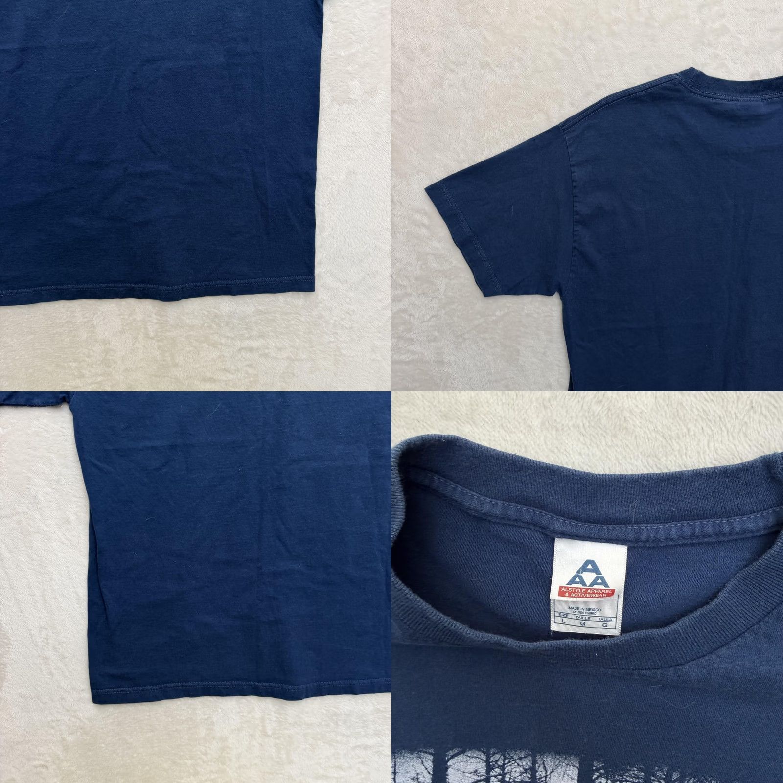 Vintage Alstyle Wolf Shirt Mens Large Blue Forest Nature Graphic T-Shirt Tee Size US L / EU 52-54 / 3 - 9 Thumbnail