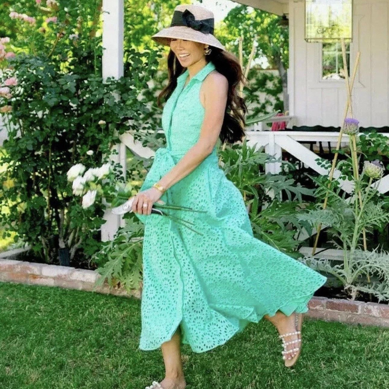 Lilly Pulitzer Chrisella Eyelet Embroidered Midi Dress Sz 0