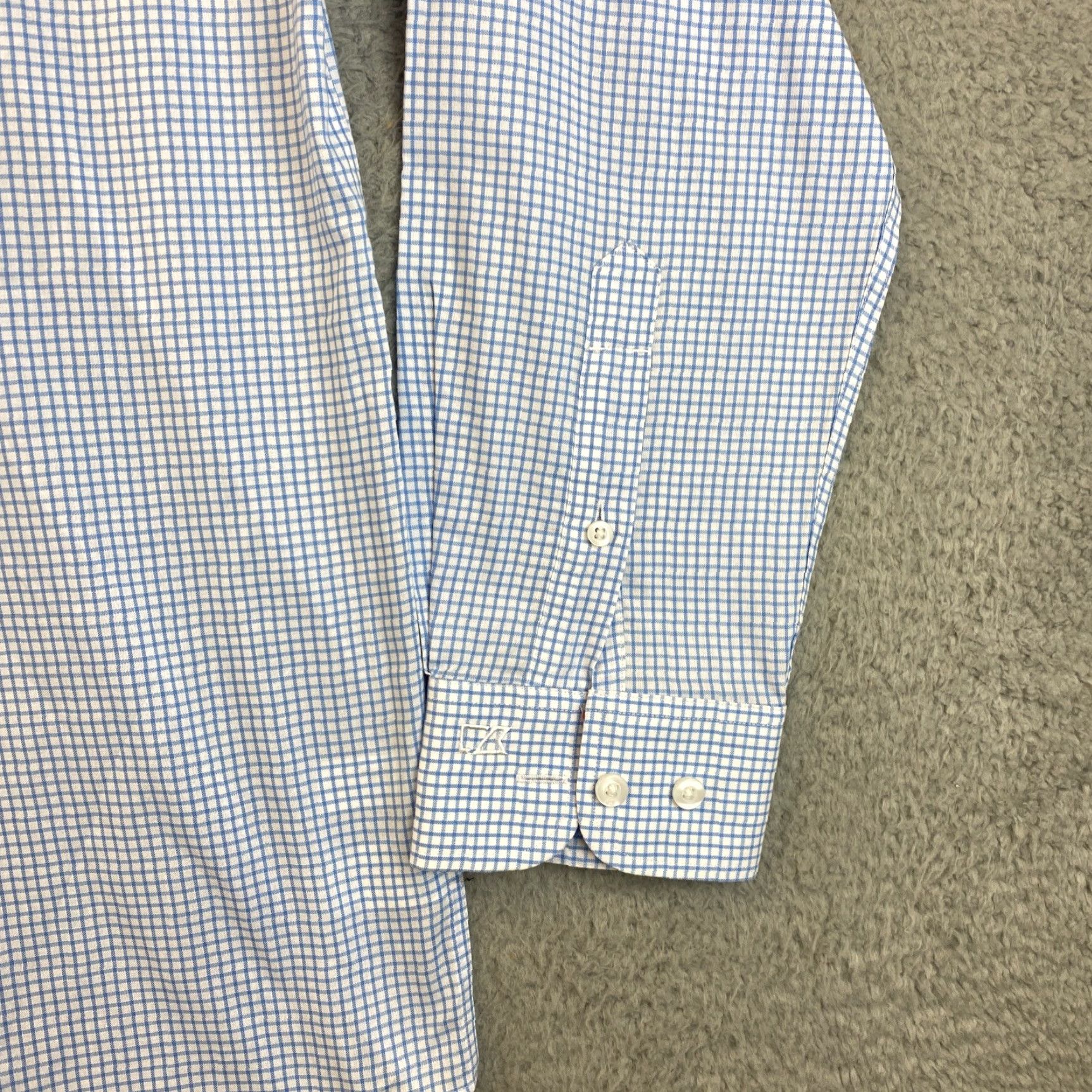 Cutter & Buck VINTAGE Cutter & Buck Dress Shirt Blue S Button-Down Long Sleeve Stripe / 77-51 University Theme Mens Shirt Small Blue, 100% Cotton, Regular Fit Size 36R - 7 Thumbnail
