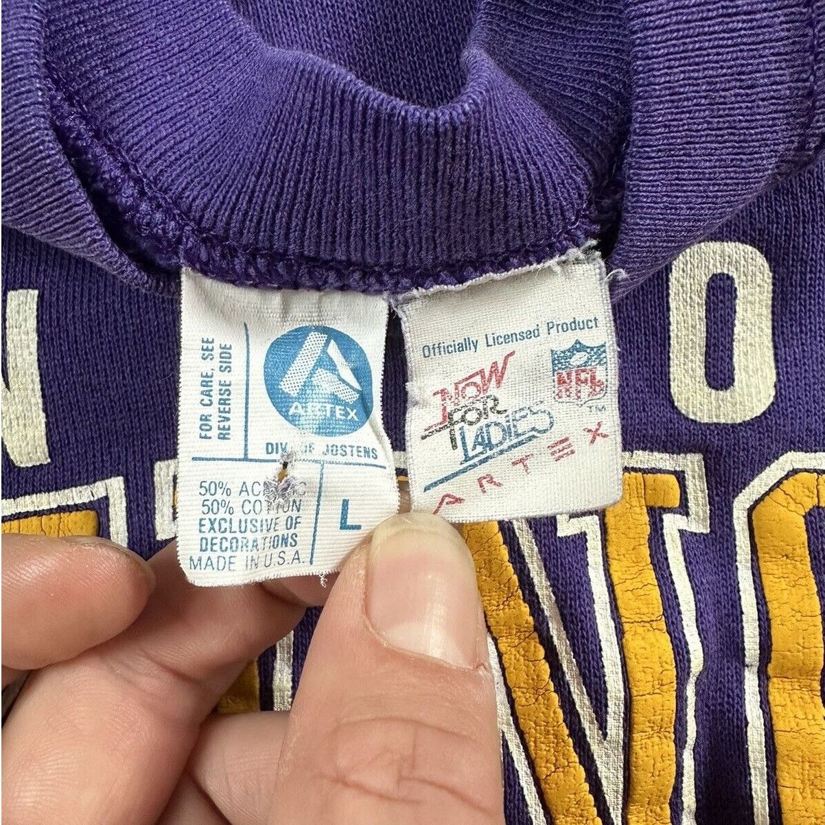 NFL × Vintage Vintage ARTEX Now for Ladies MINNESOTA VIKINGS Sweatshirt L Size L / US 10 / IT 46 - 3 Thumbnail