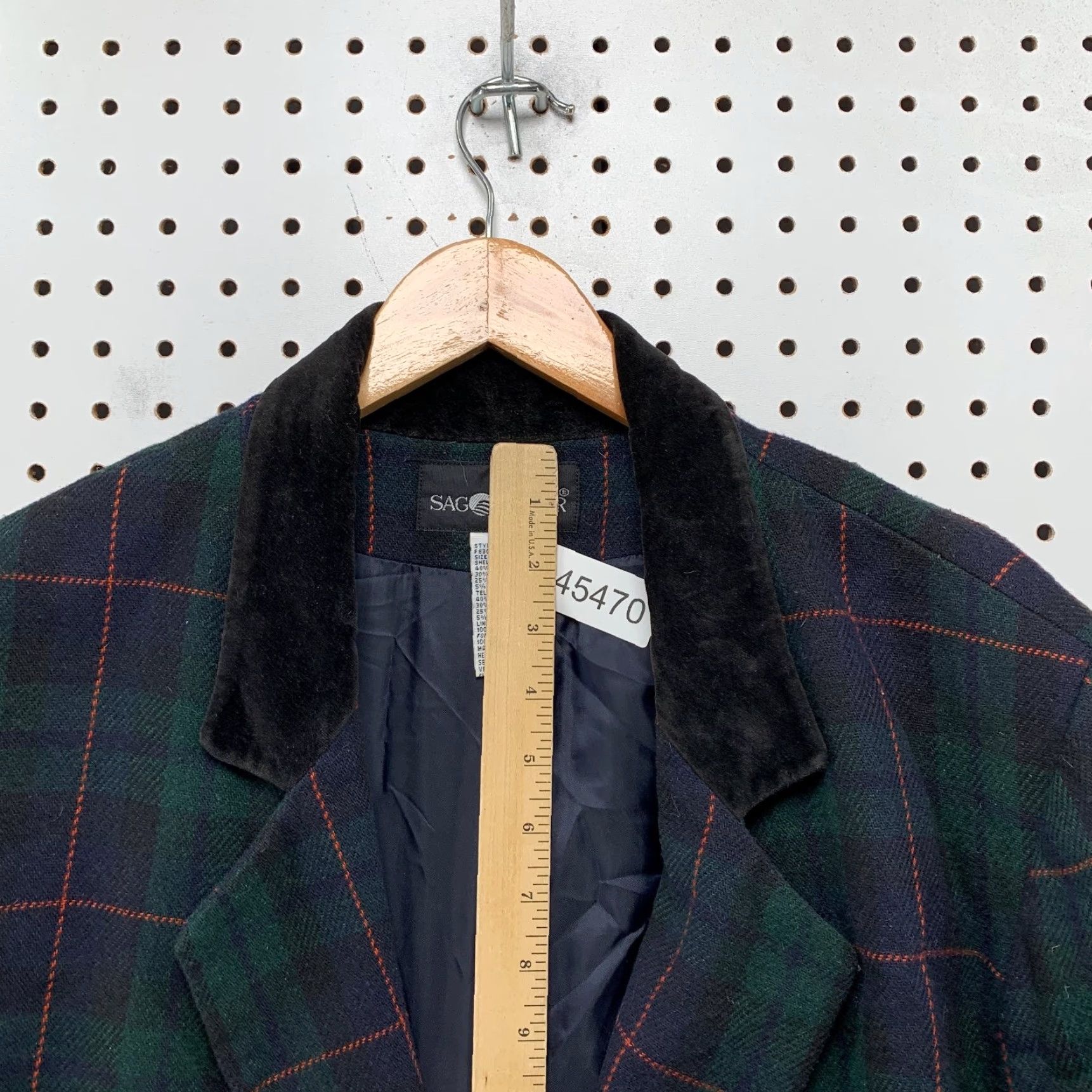 Vintage VINTAGE Sag Harbor Blazer Wool Plaid Green Womens Size 18 Jacket Single-Breasted Notch Lapel Dressy Business Casual 1 Piece Size XXL / US 16-18 / IT 52-54 - 7 Thumbnail