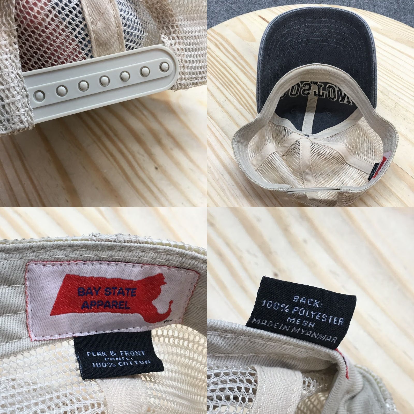 Vintage Bay State Apparel Trucker Hat Mens Gray OS Adjustable Embroidered Logo Boston Size ONE SIZE - 8 Thumbnail