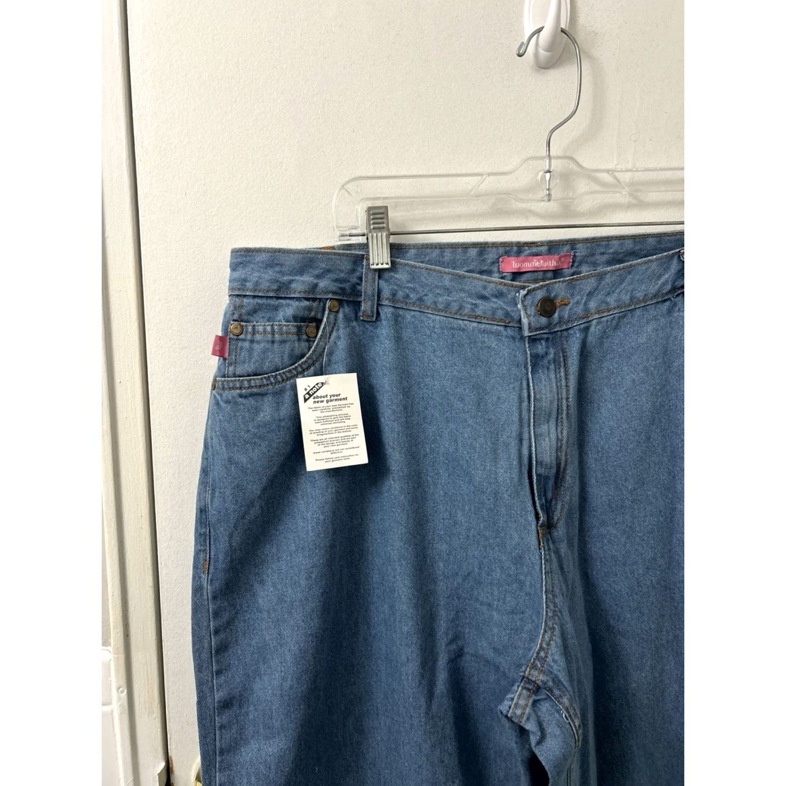 Vintage VINTAGE Woman Within Jeans Womens 20x28 Blue Wash Natural Fit Straight Leg Denim NWT Size 42" / US 20 - 4 Thumbnail