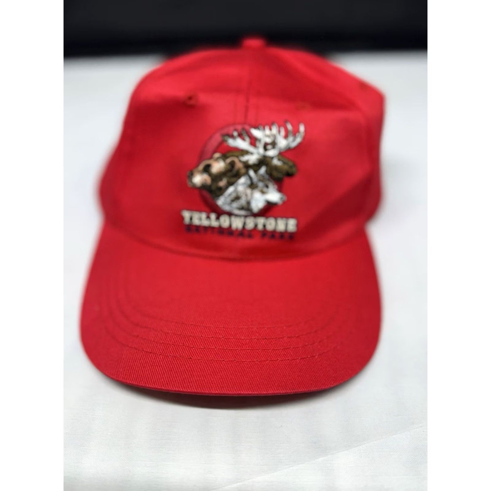 Vintage Yellowstone National Park Hat Cap Red Stitched Logo Snapback Adjustable OSFM Men Size US M / EU 48-50 / 2 - 2 Thumbnail