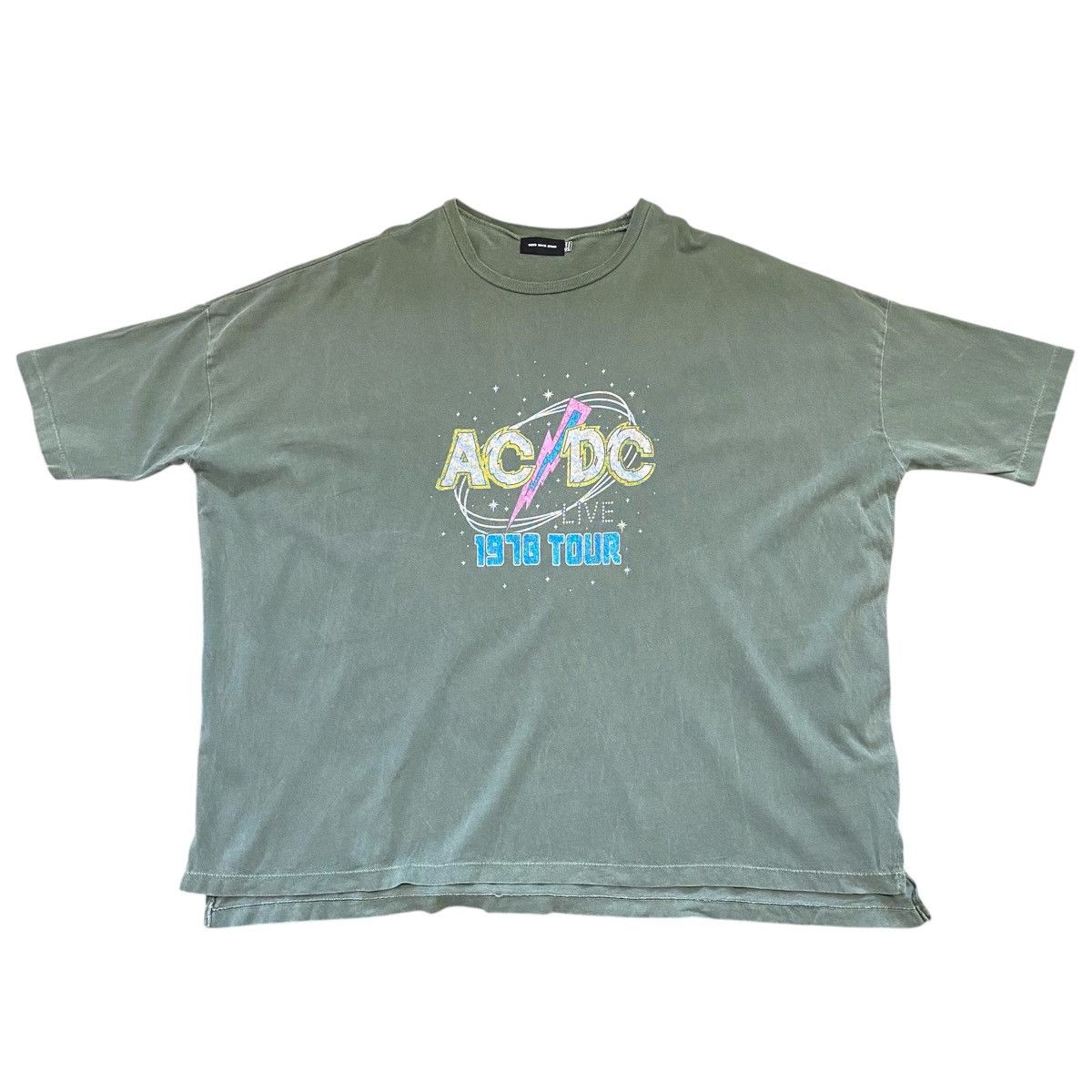 AC/DC AC/DC 1978 Tour Graphic Tee Green Oversized Rock Band Size US XXL / EU 58 / 5 - 1 Thumbnail