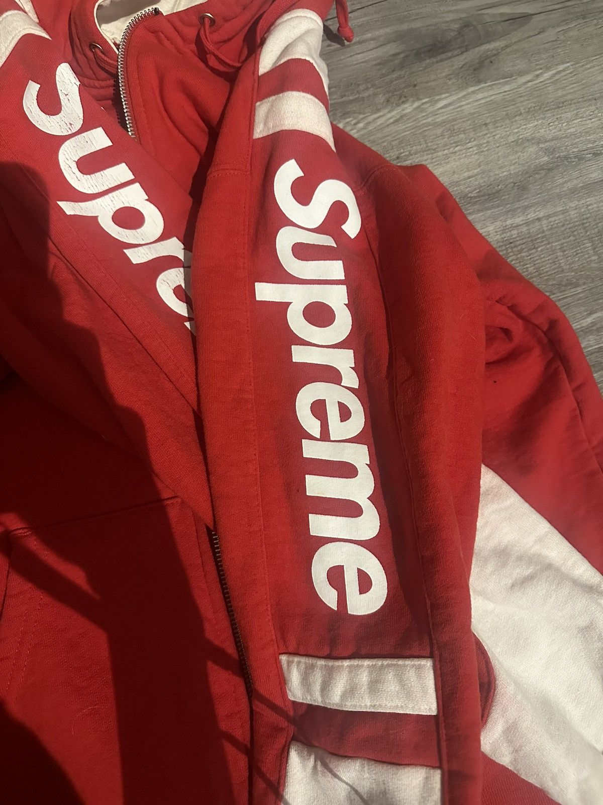 Supreme Supreme Large Logo Sleeve Zip Up Hoodie Size US M / EU 48-50 / 2 - 5 Thumbnail