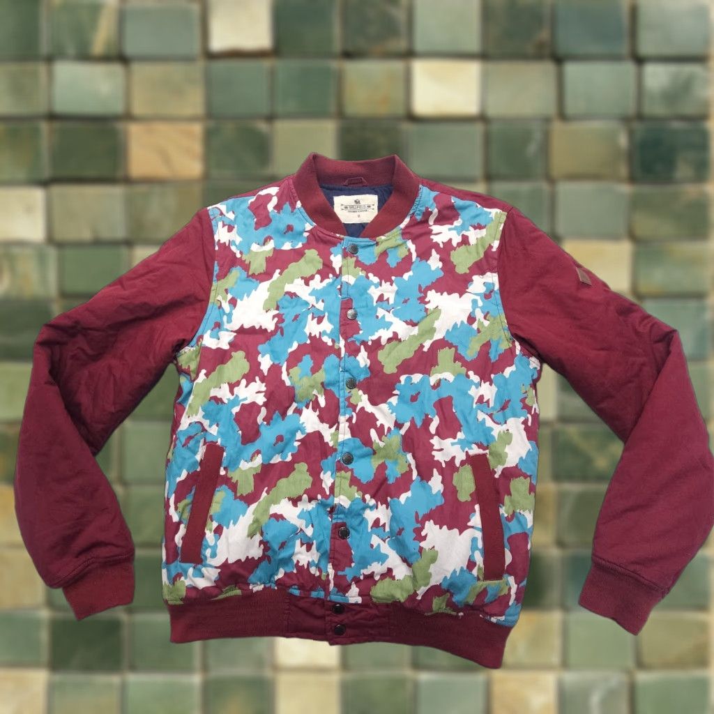 Bellfield VINTAGE Bellfield Camouflage Bomber Jacket Mens M Slim Lined Cotton Snap Up Short Coat Size US M / EU 48-50 / 2 - 1 Thumbnail