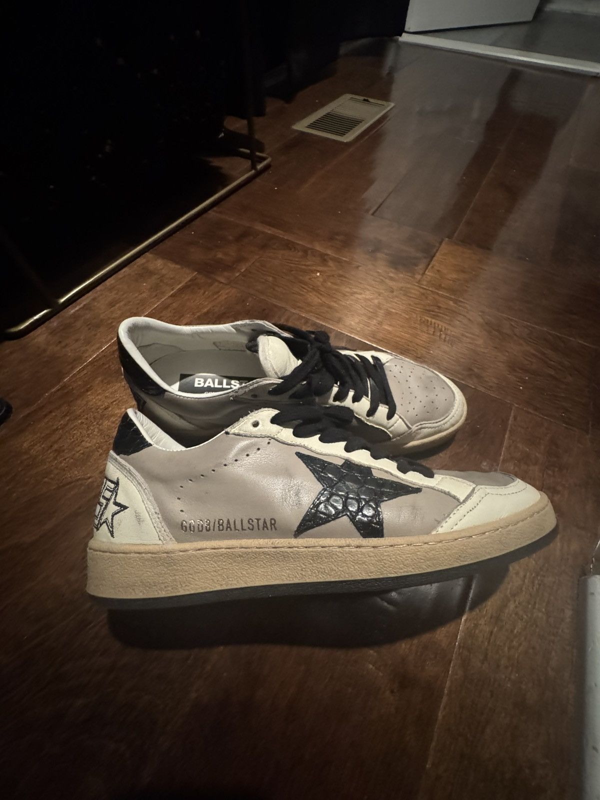 Golden Goose Golden Goose Beige Black Croc Size US 6 / EU 39 - 1 Thumbnail