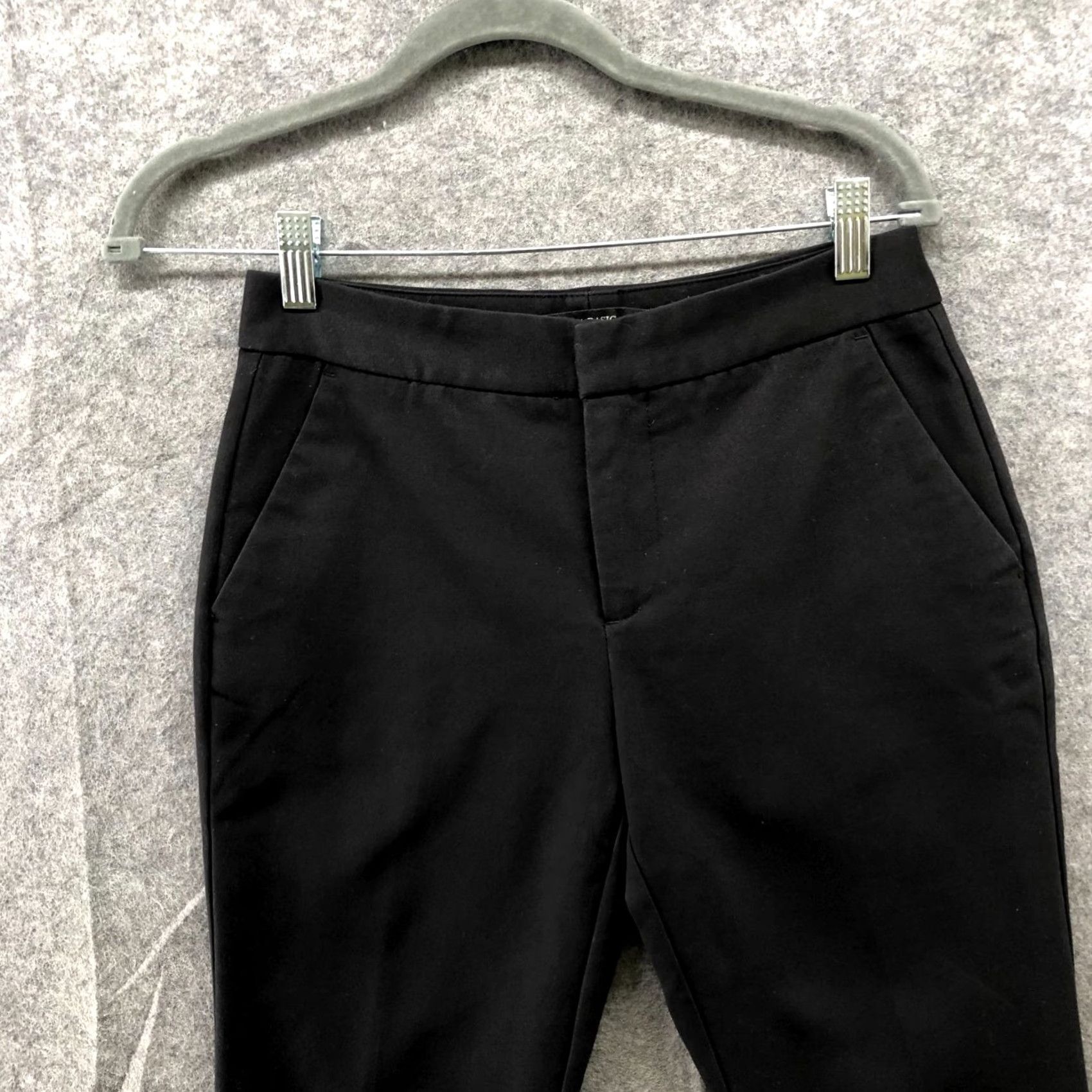 Zara Zara Slim Leg Dress Pants Womens XS Black Lace Hem Ankle Mid Rise Dress Pants Slim Leg, Black, XS, Zara, Women Size 26" / US 2 / IT 38 - 3 Thumbnail