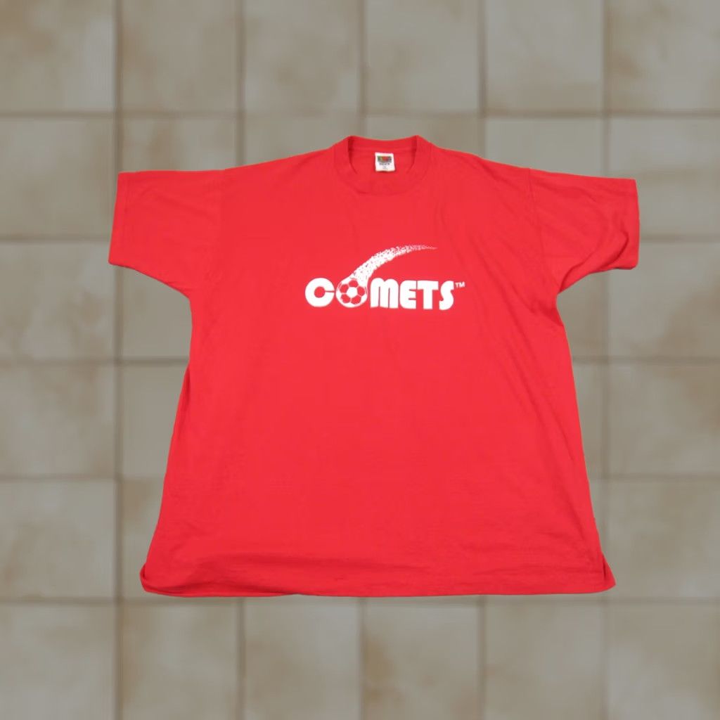 Fruit Of The Loom VINTAGE Fruit of the Loom Comets Shirt Mens 2XL Red 80s 90s Retro Sports Tee Size US XXL / EU 58 / 5 - 1 Thumbnail