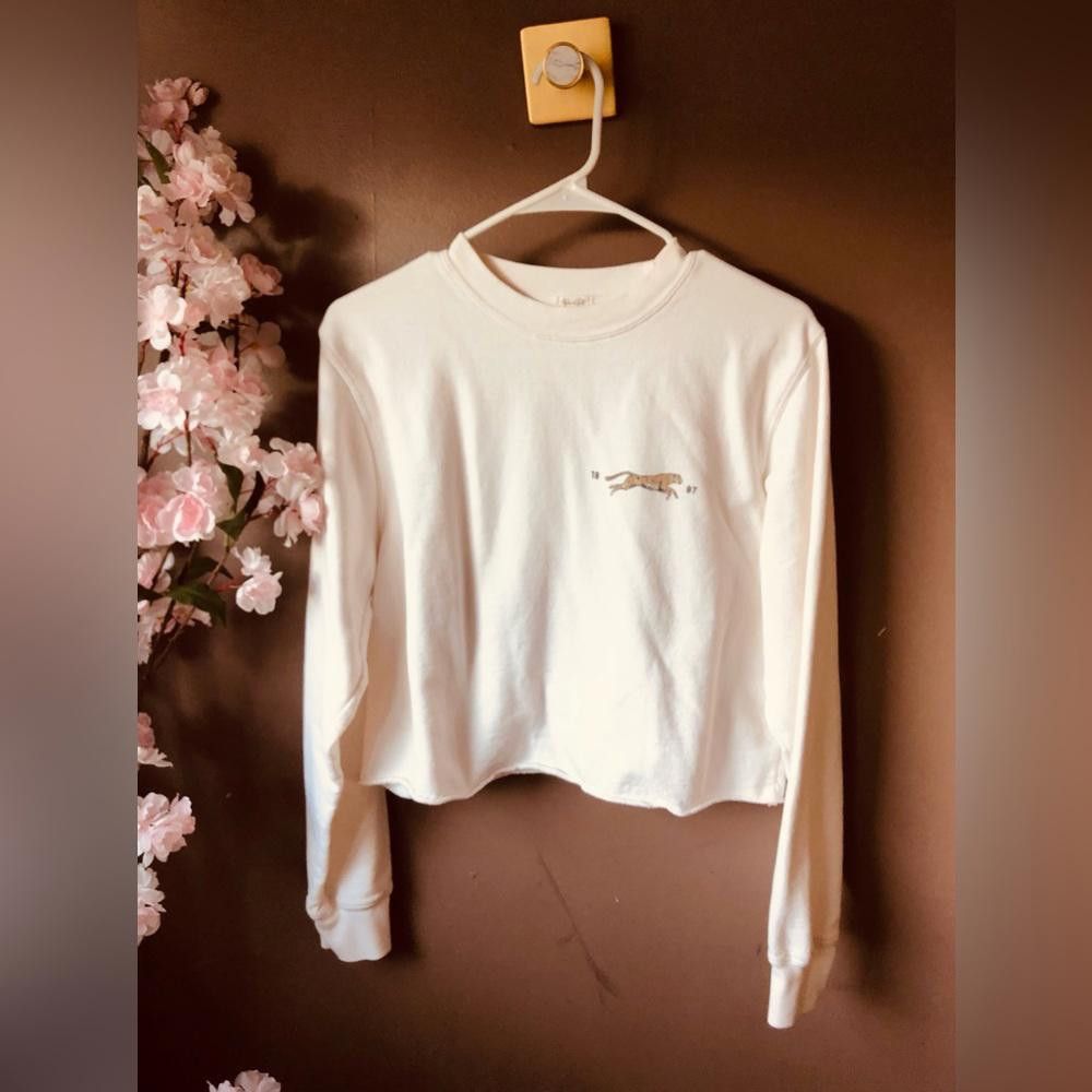 Designer Brandy Melville White sweater top graphic John Galt Size M / US 6-8 / IT 42-44 - 1 Thumbnail