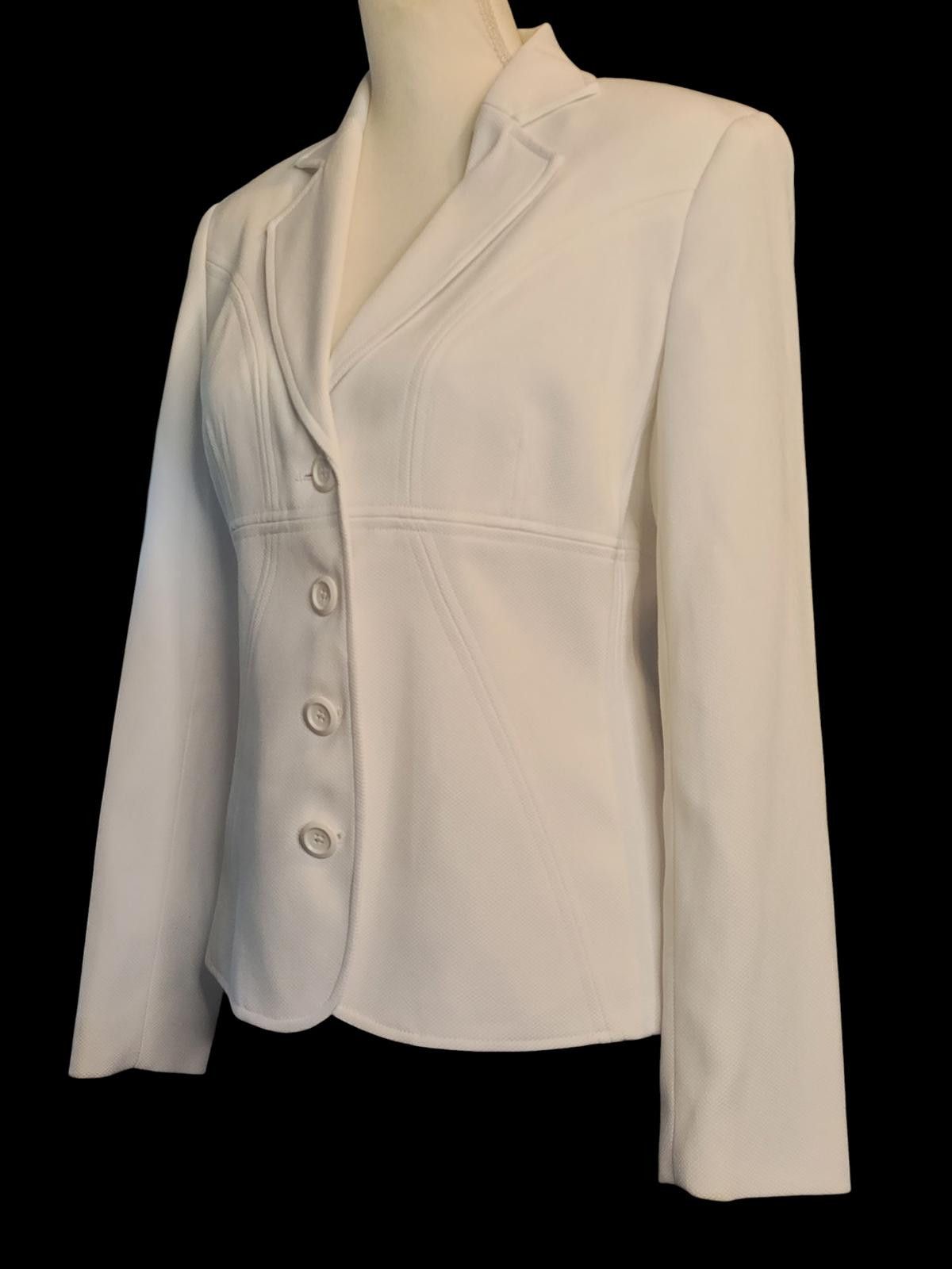 Other Bob Mackie Women's White Tailored Blazer Size M / US 6-8 / IT 42-44 - 5 Thumbnail