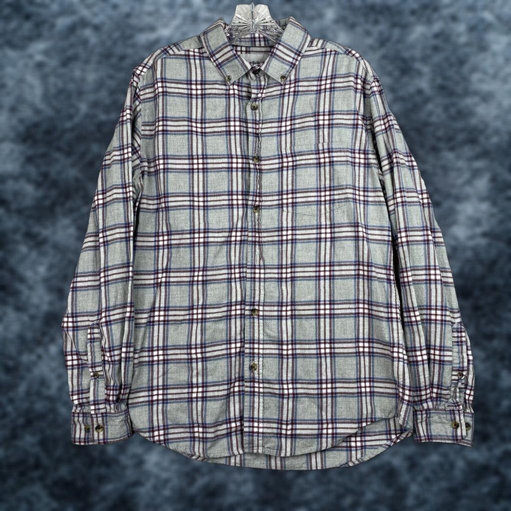 Vintage Goodfellow & Co Flannel Shirt Mens M Gray Plaid Cotton Button-Up Casual Winter Fall Size US M / EU 48-50 / 2 - 1 Thumbnail