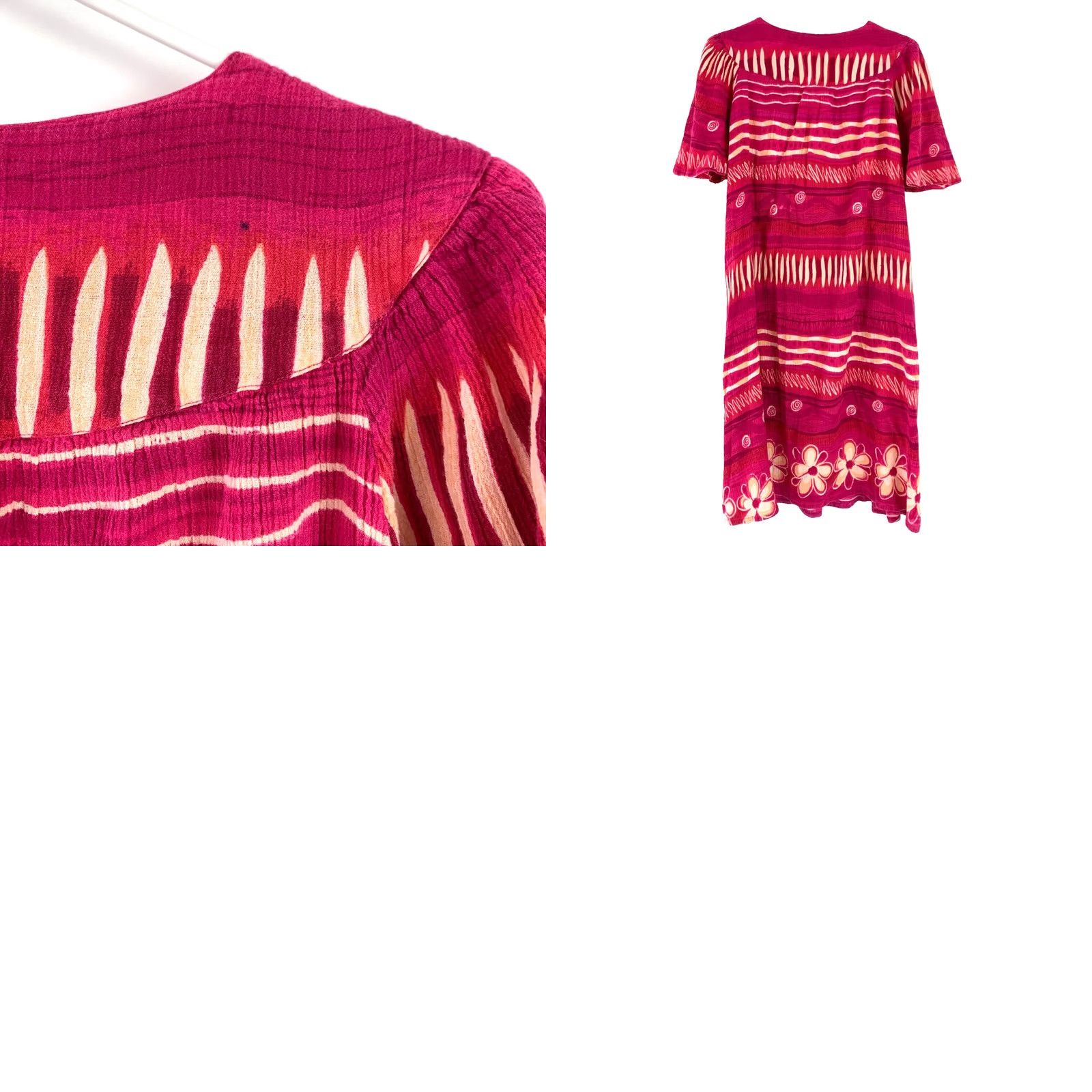 Vintage VINTAGE Sante Classics Pink Muumuu Caftan Beach Coverup Housedress L/XL 1990s Cotton Size L / US 10 / IT 46 - 8 Thumbnail