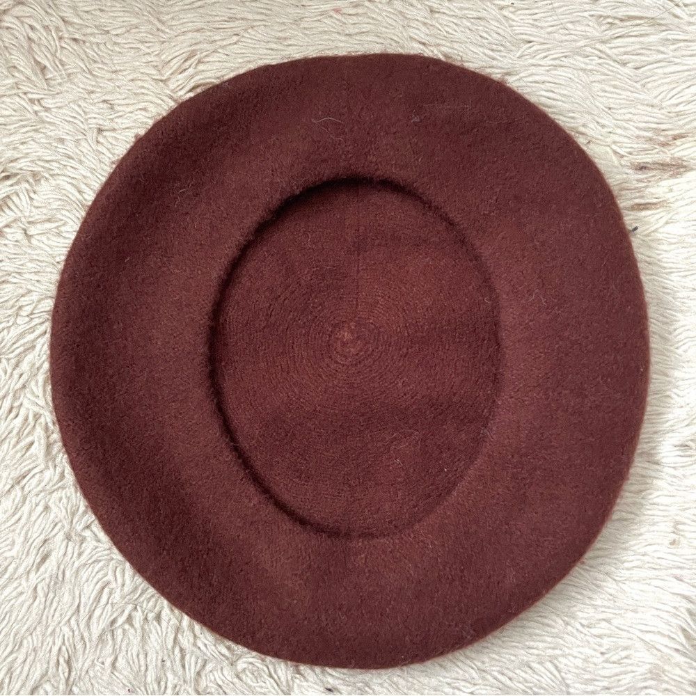 Vintage Brown Wool Beret - Small /Medium, Unisex Size ONE SIZE - 5 Thumbnail