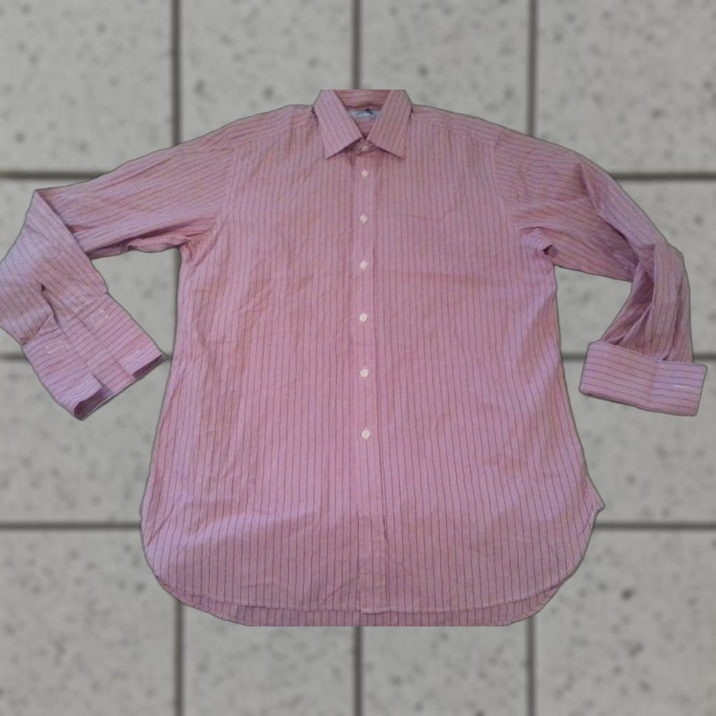 Charles Tyrwhitt Mens Charles Tyrwhitt Dress Shirt 16 34 Red Cotton Button Shirt Size 42R - 1 Thumbnail