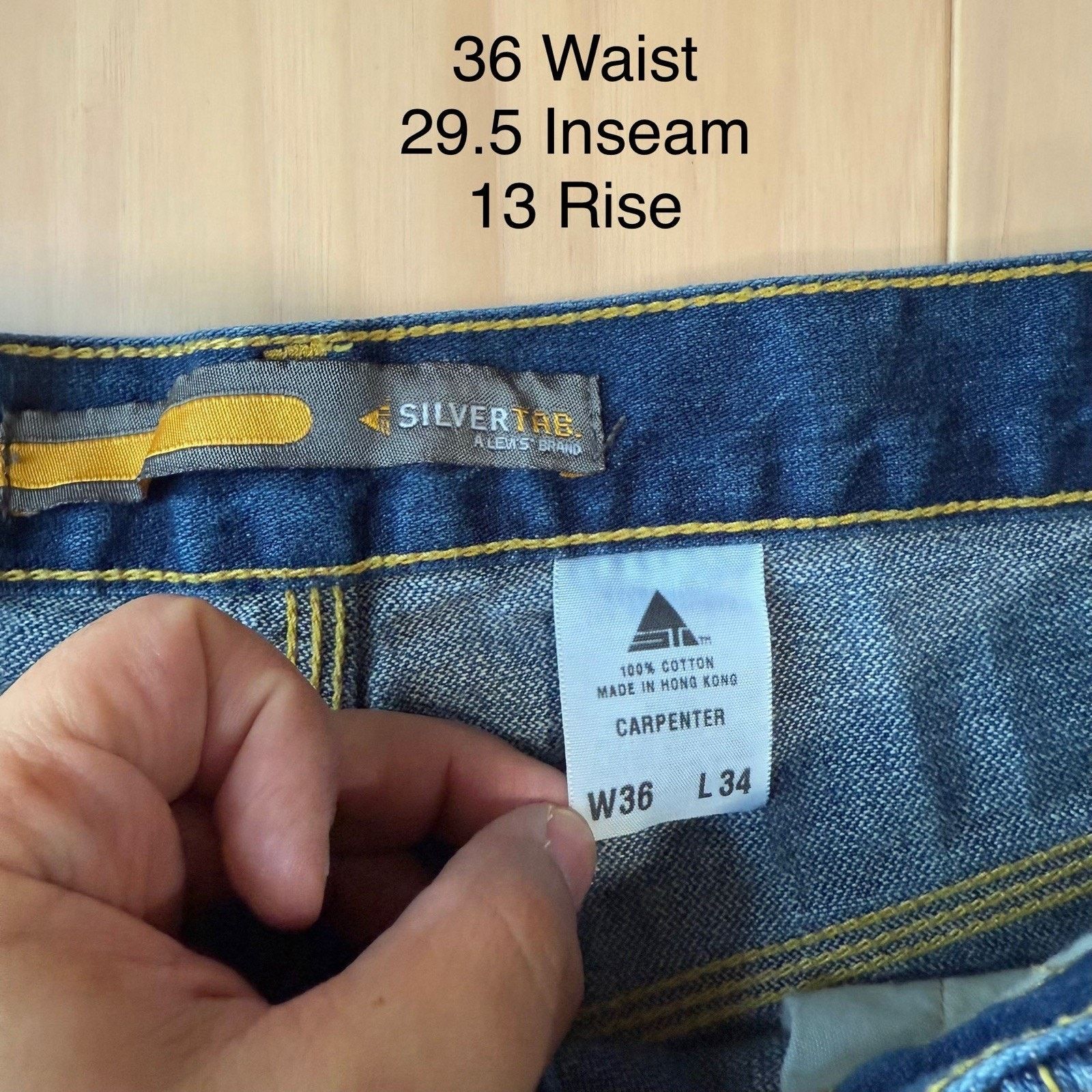 Levi's × Vintage Vintage Levis Silver Tab Jeans 36 Blue 90s Carpenter Baggy Size US 36 / EU 52 - 5 Thumbnail