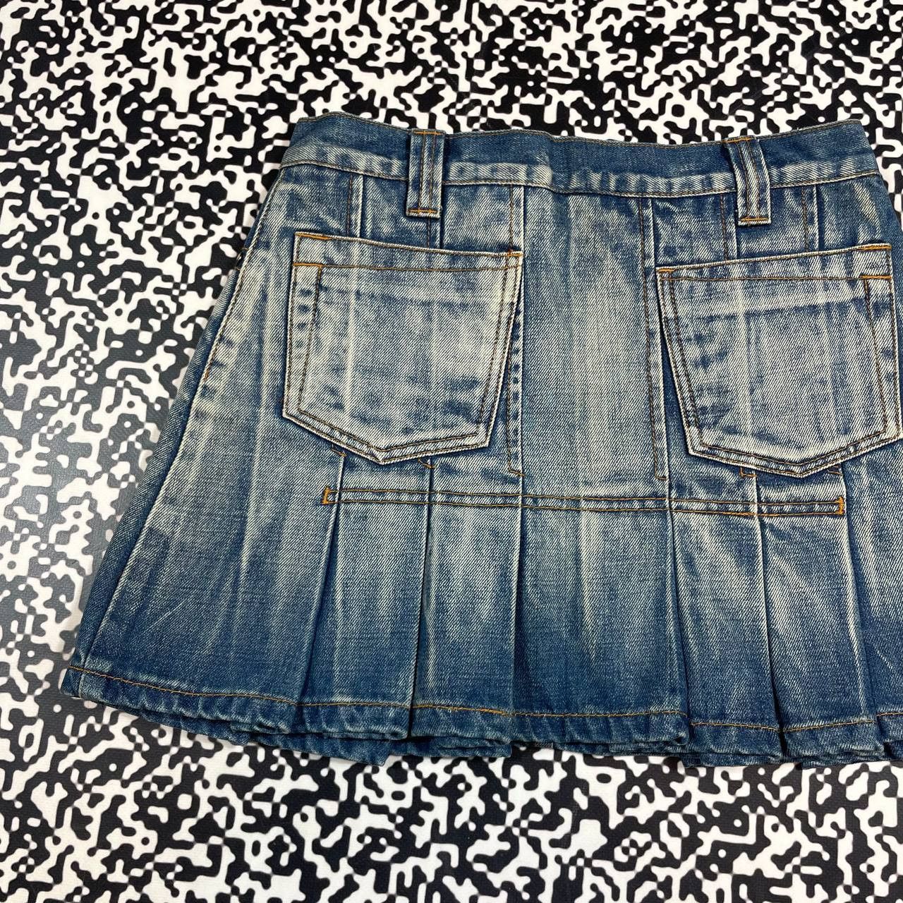 Japanese Brand Vintage Y2K Japanese Flared Retro Denim Mini Skirt 90s Style Size 27" / US 4 / IT 40 - 11 Thumbnail