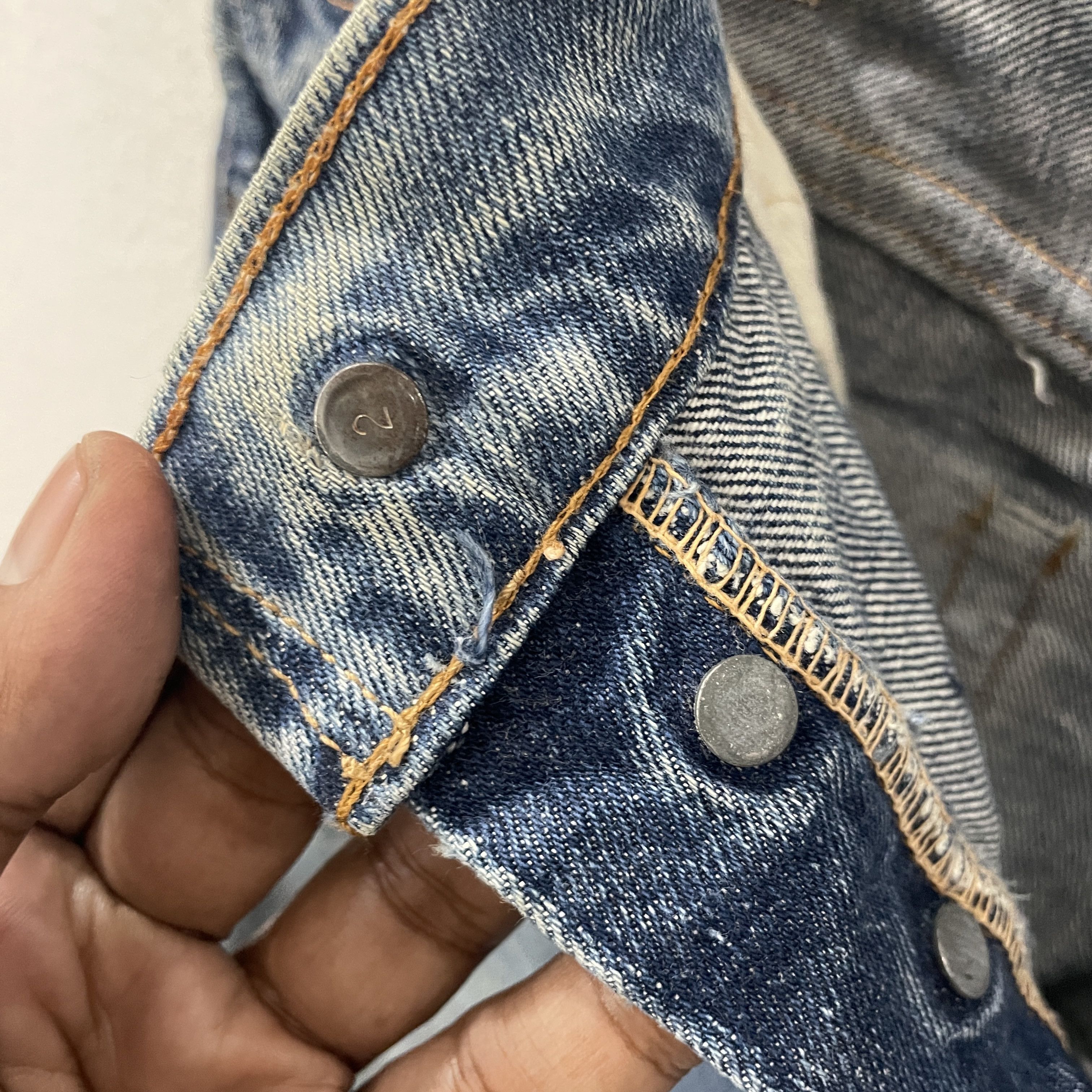 Levi's Vintage 70s Levis Big E Button 2 Custom Short Denim Size US 29 - 5 Thumbnail