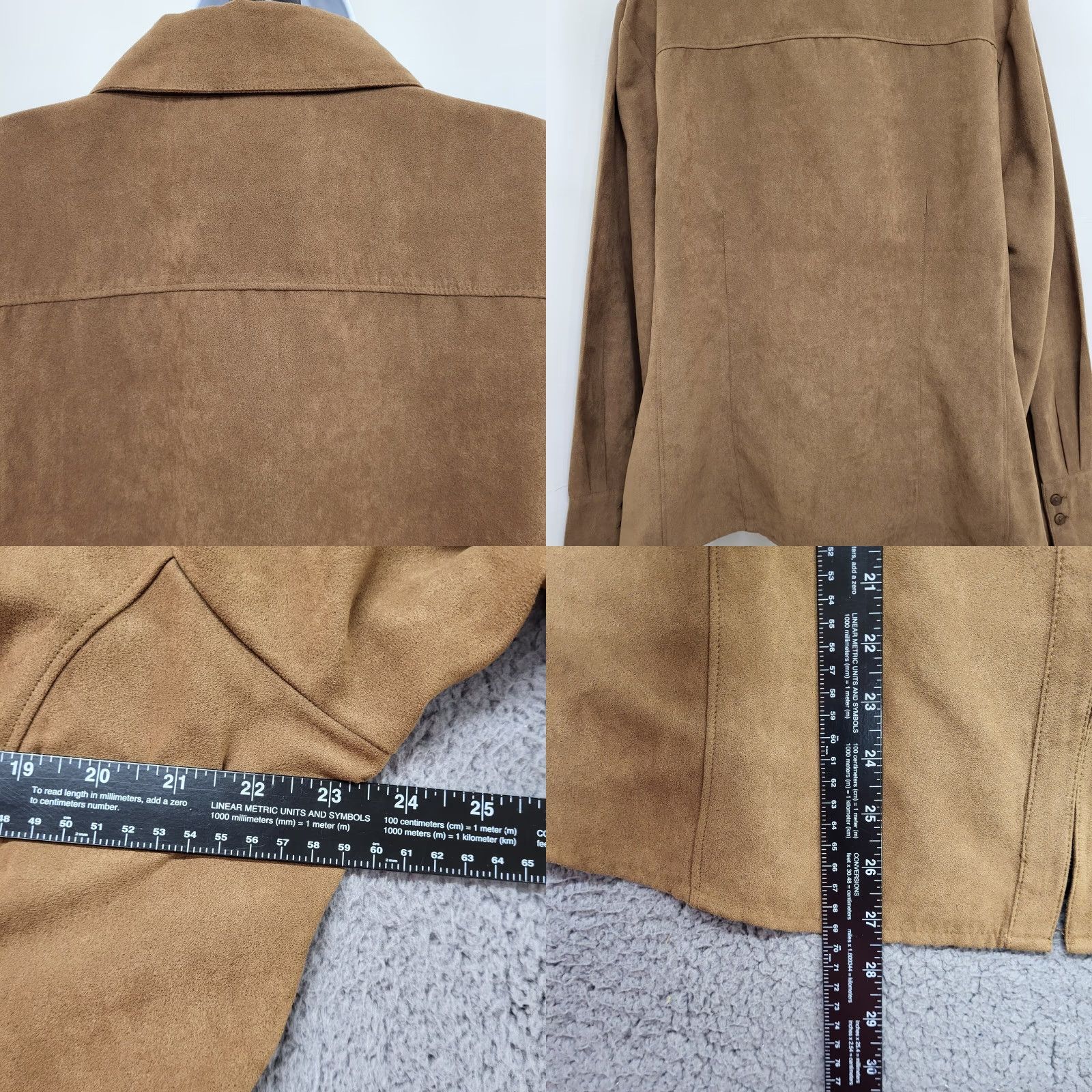 Vintage Cato Jacket Women's XL Brown Long Sleeve Zipper Collared Lightweight Polyester Size XL / US 12-14 / IT 48-50 - 8 Thumbnail