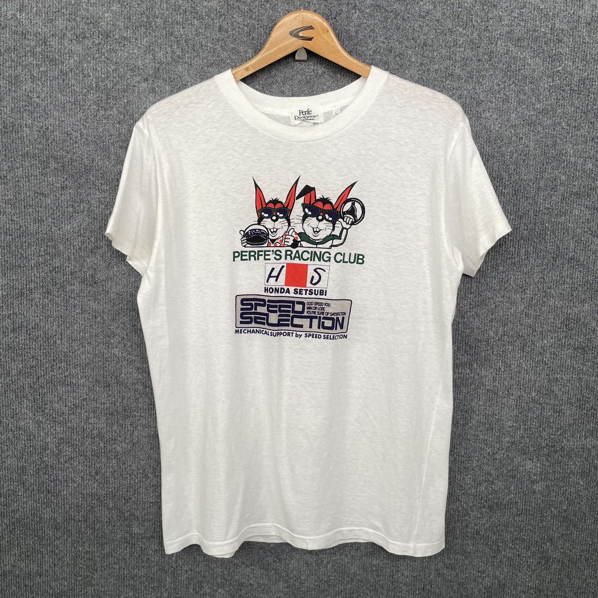 Japanese Brand × Vintage Vintage 80s Perfe's Racing Club Honda Setsubi Rally T Shirt Size US M / EU 48-50 / 2 - 1 Thumbnail