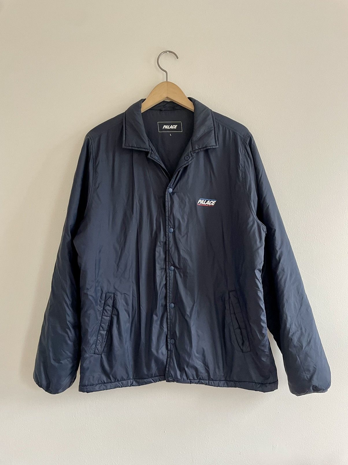 image of Palace Packable Sport Logo Coat Size L Thinsulate in Blue, Men's