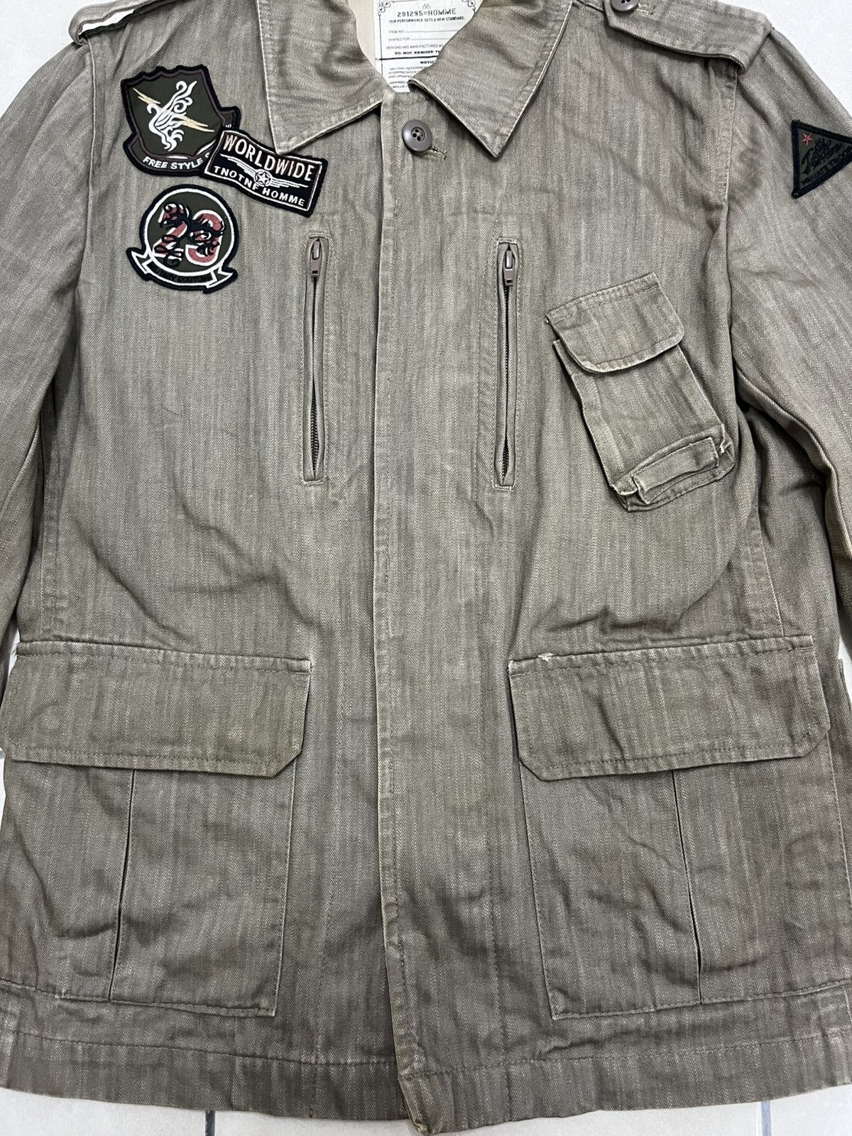 20471120 291295 Homme Asymmetrical Jacket Military Culture Rare Size US M / EU 48-50 / 2 - 3 Thumbnail