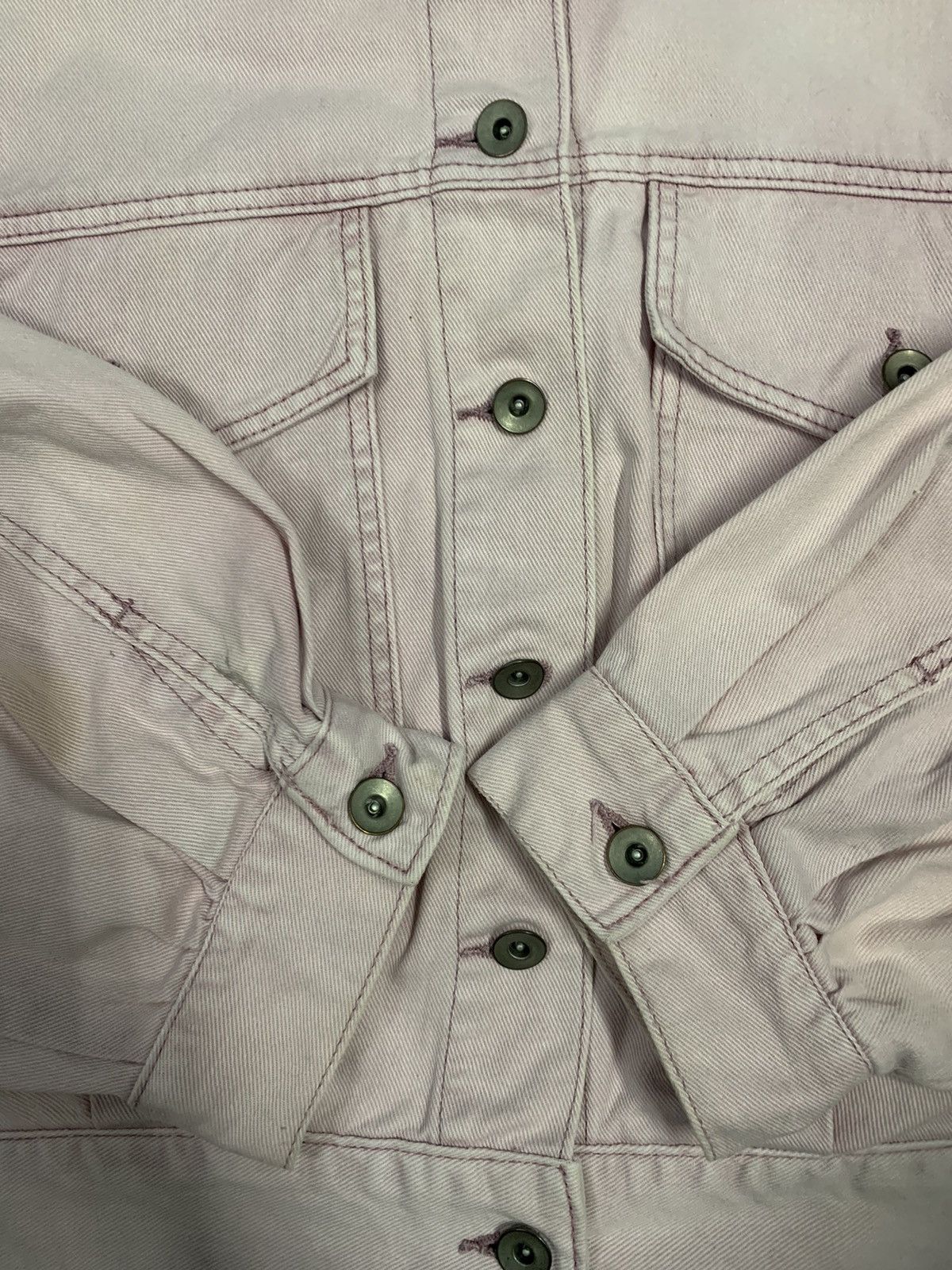 Japanese Brand Japanese Brand Faded Cropped Oversized Trucker Denim Jacket Size ONE SIZE - 9 Thumbnail