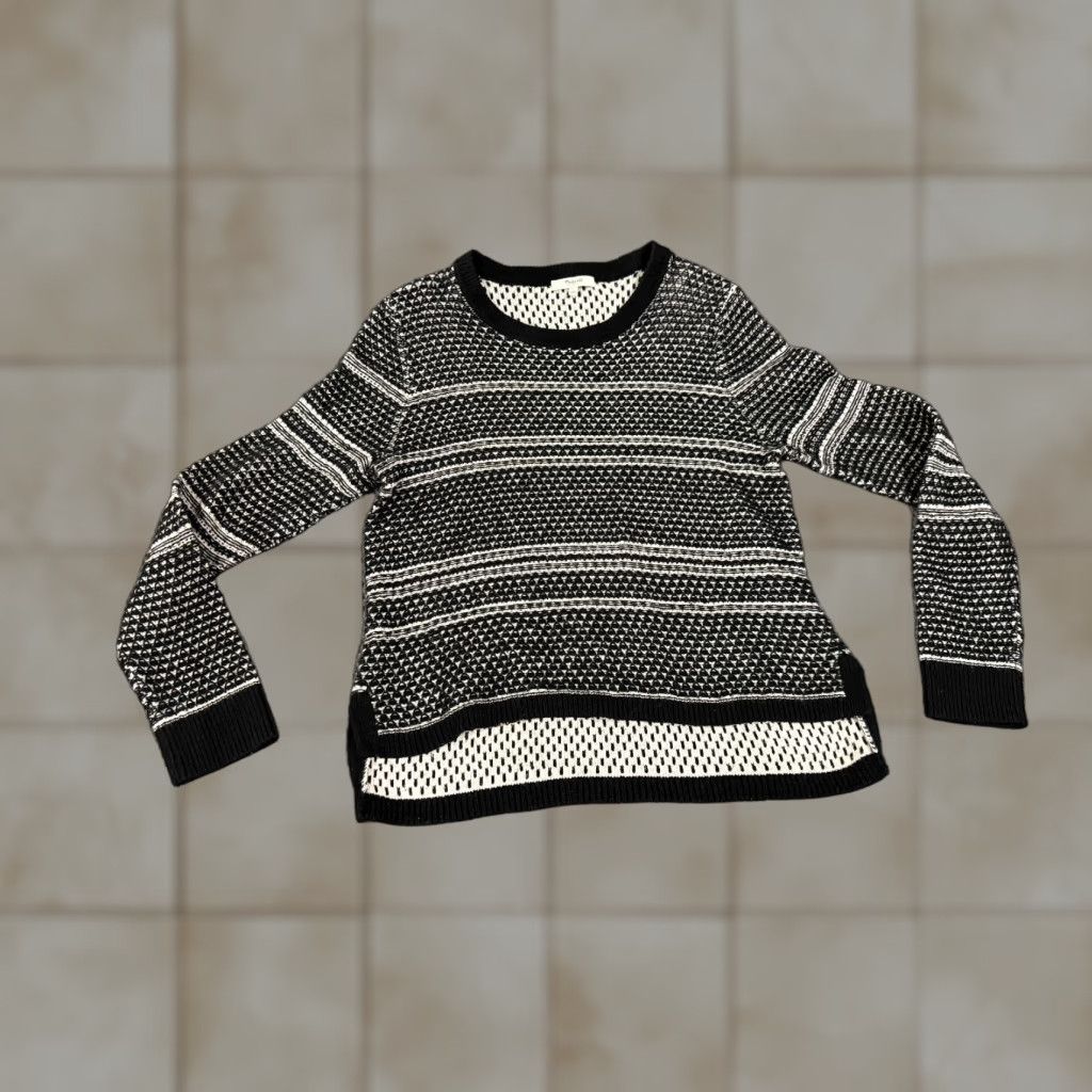 Madewell Madewell Knit Sweater Womens Large Black White Patterned Long Sleeve Casual Size L / US 10 / IT 46 - 1 Thumbnail