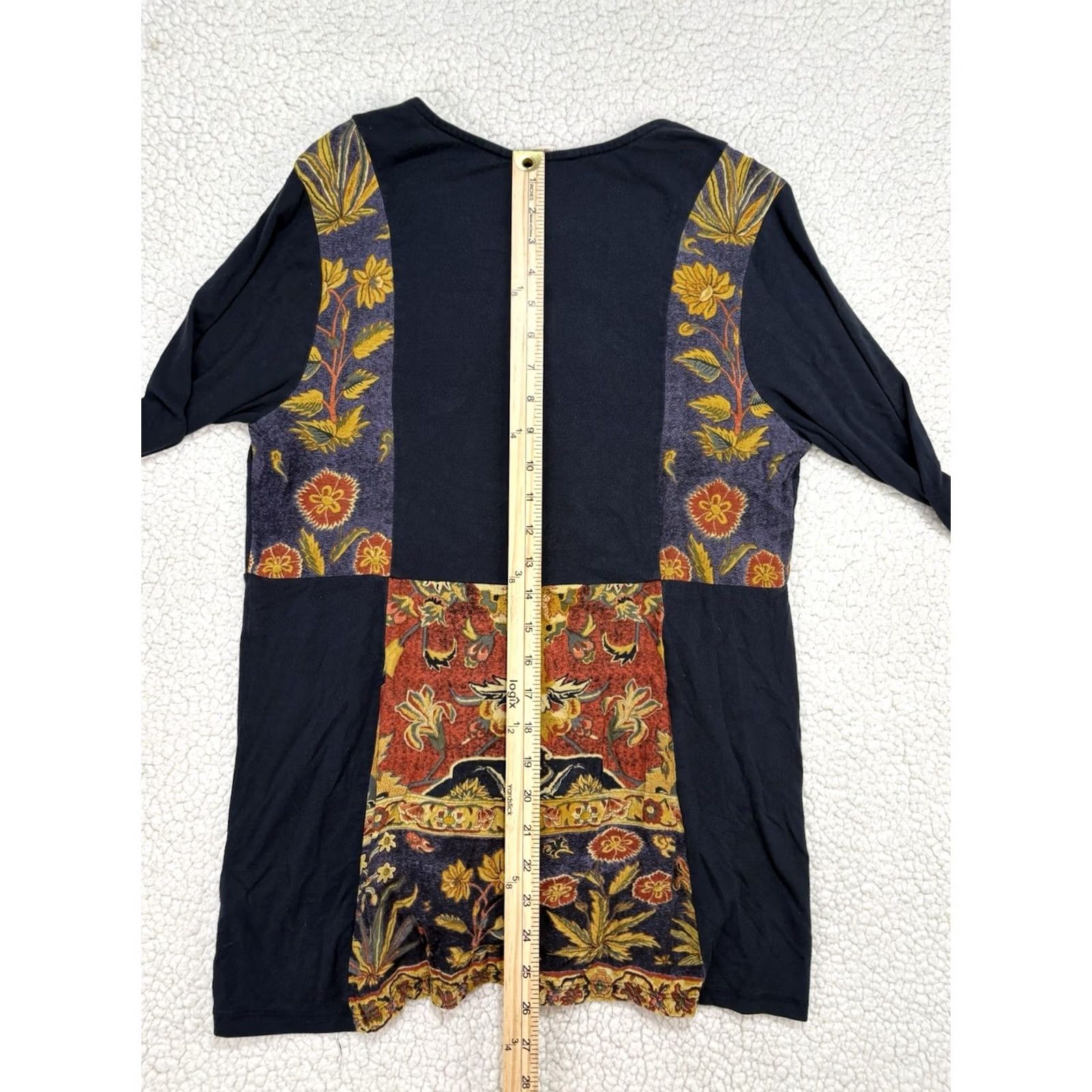 Soft Surroundings Soft Surroundings Blouse Tunic Womens PS Multicolor Floral Embroidered V-Neck Long Sleeve Casual Pullover Boho Shirt Daywear Size S / US 4 / IT 40 - 7 Thumbnail