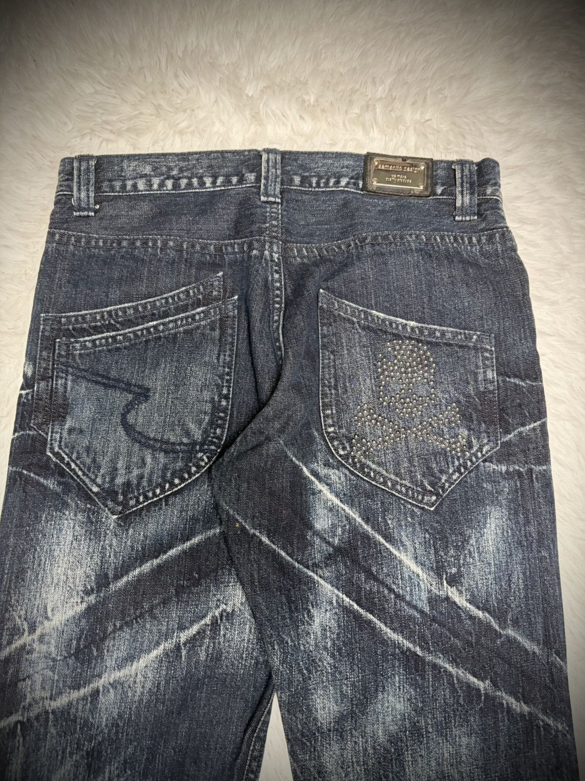 Japanese Brand Rare Semantic Design acidwash studded skull bootcut jeans Size US 30 / EU 46 - 2 Thumbnail
