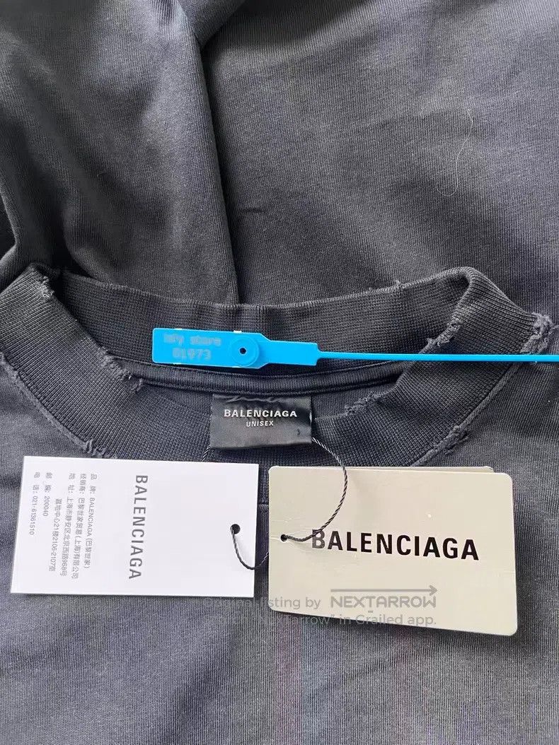 Balenciaga Balenciaga Tape Letter Logo Printed Short Sleeve Crew Neck Size US S / EU 44-46 / 1 - 5 Thumbnail