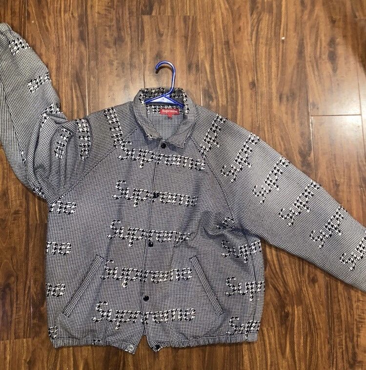 Supreme ***VERY RARE*** SUPREME HOUNDSTOOTH LOGO SNAP FRONT JACKET ...