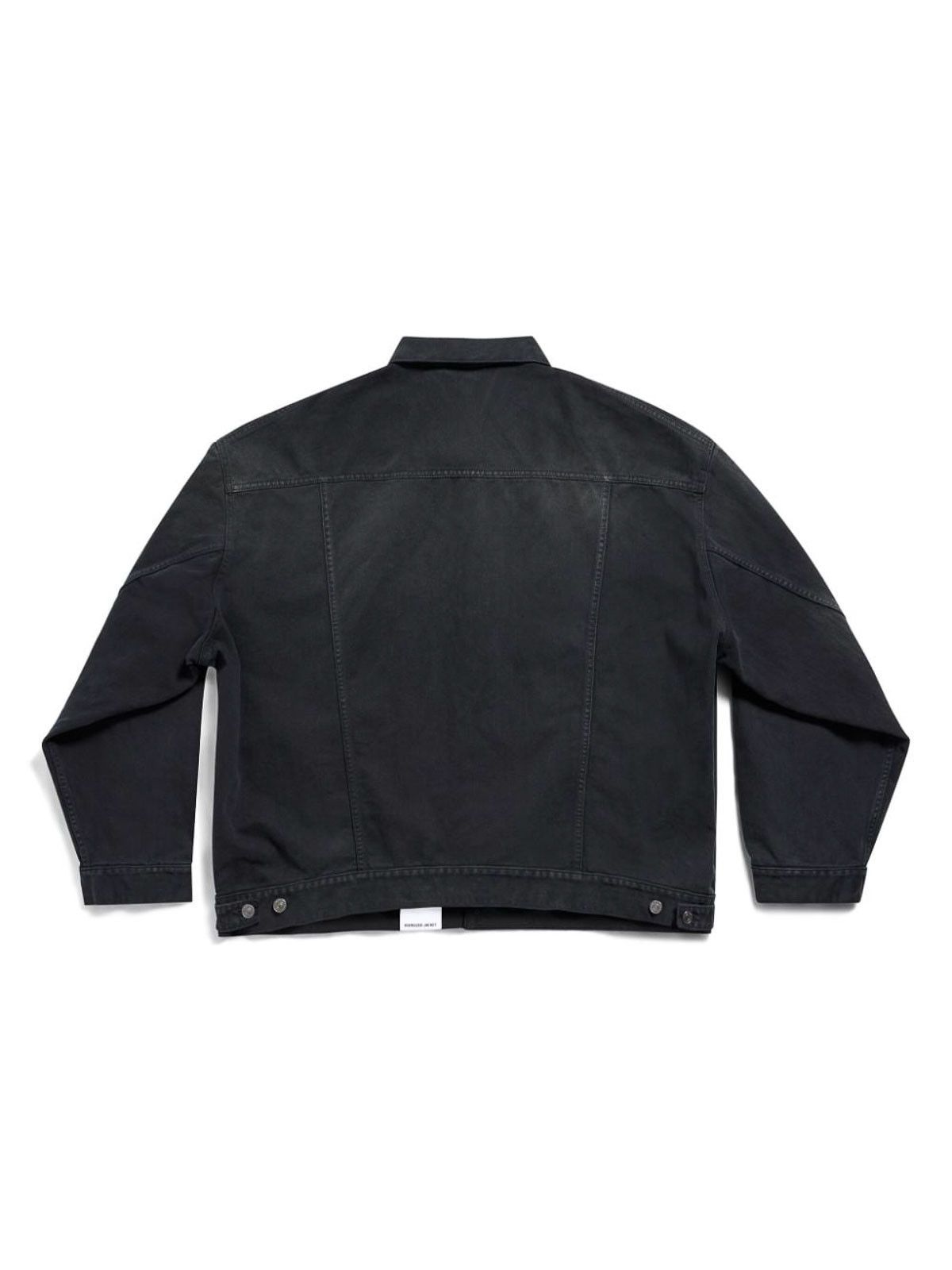 Balenciaga o1w1db11225 Denim Size Sticker Jacket in Black Size US XXL / EU 58 / 5 - 2 Thumbnail