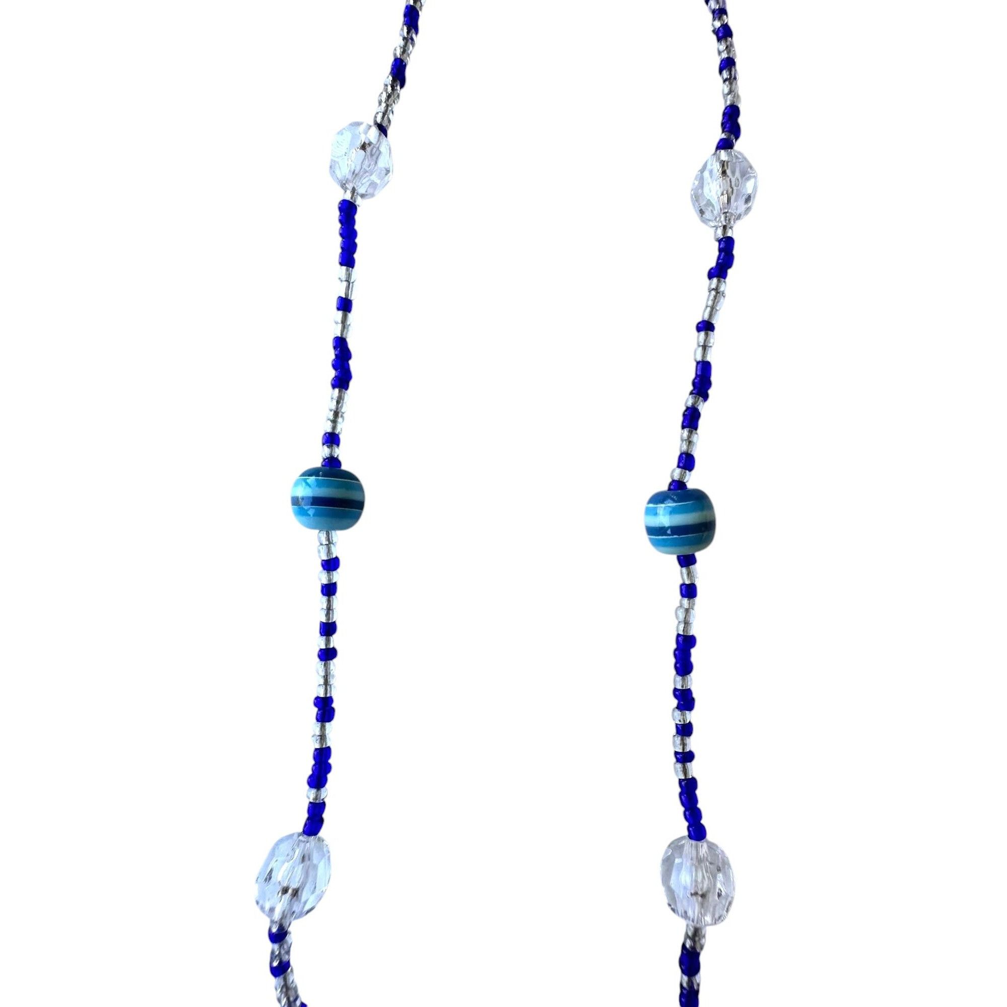 Handmade × Vintage VTG Handmade Blue Beaded Eyeglass Holder Reading Glasses Jew Size ONE SIZE - 8 Thumbnail