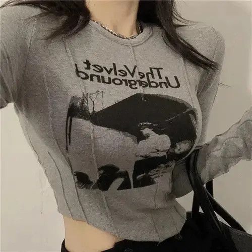 Japanese Brand × Vintage Graphic Print Cropped Tops 90s Vintage Women Size ONE SIZE - 3 Thumbnail