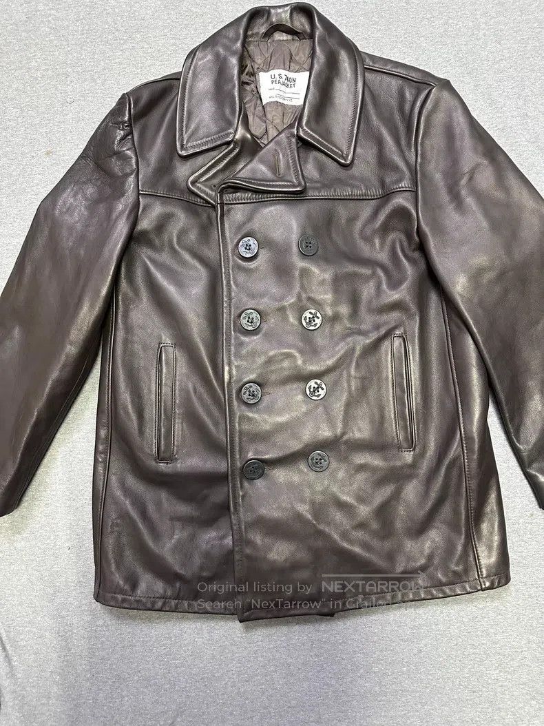 Schott Schott E640 Double-breasted Leather Coat Size US XXL / EU 58 / 5 - 2 Thumbnail