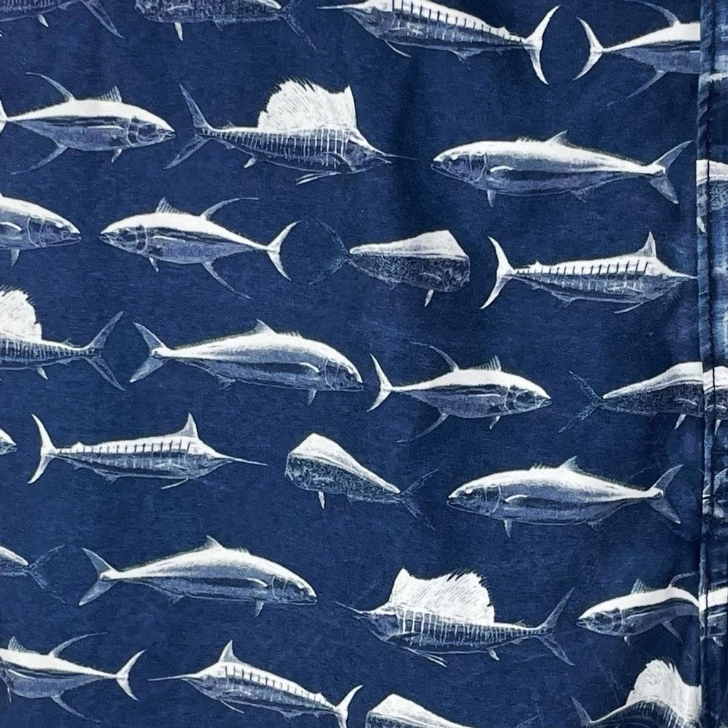 Nautica NAUTICA Men's Navy Swim Trunks with Deepwater Fish Print M Size US 32 / EU 48 - 3 Thumbnail