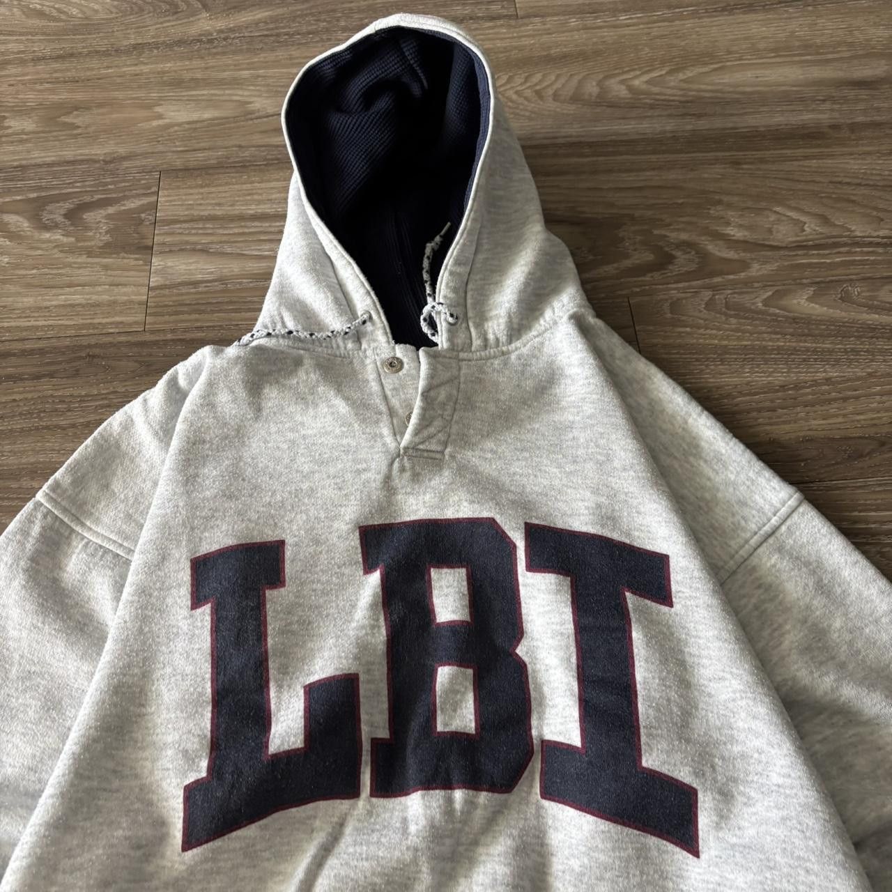 Vintage Crazy Vintage 90s Grey LBI Spellout Streetwear Hoodie! Fits L Size US L / EU 52-54 / 3 - 2 Thumbnail