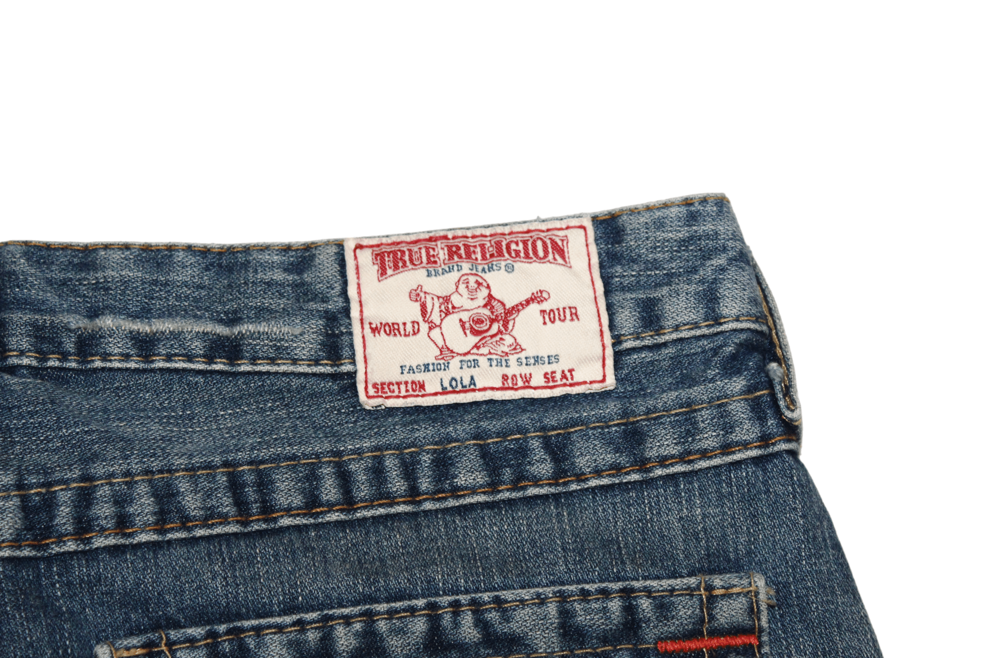 Japanese Brand VTG💥 True Religion Lola Stonewash Distressed Denim Skirt Size 30" / US 8 / IT 44 - 4 Thumbnail