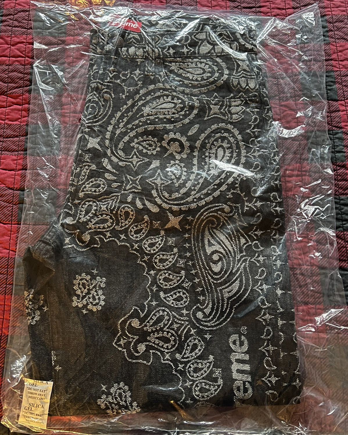 Supreme Supreme Bandana Jacquard Baggy Jean Denim Black Size